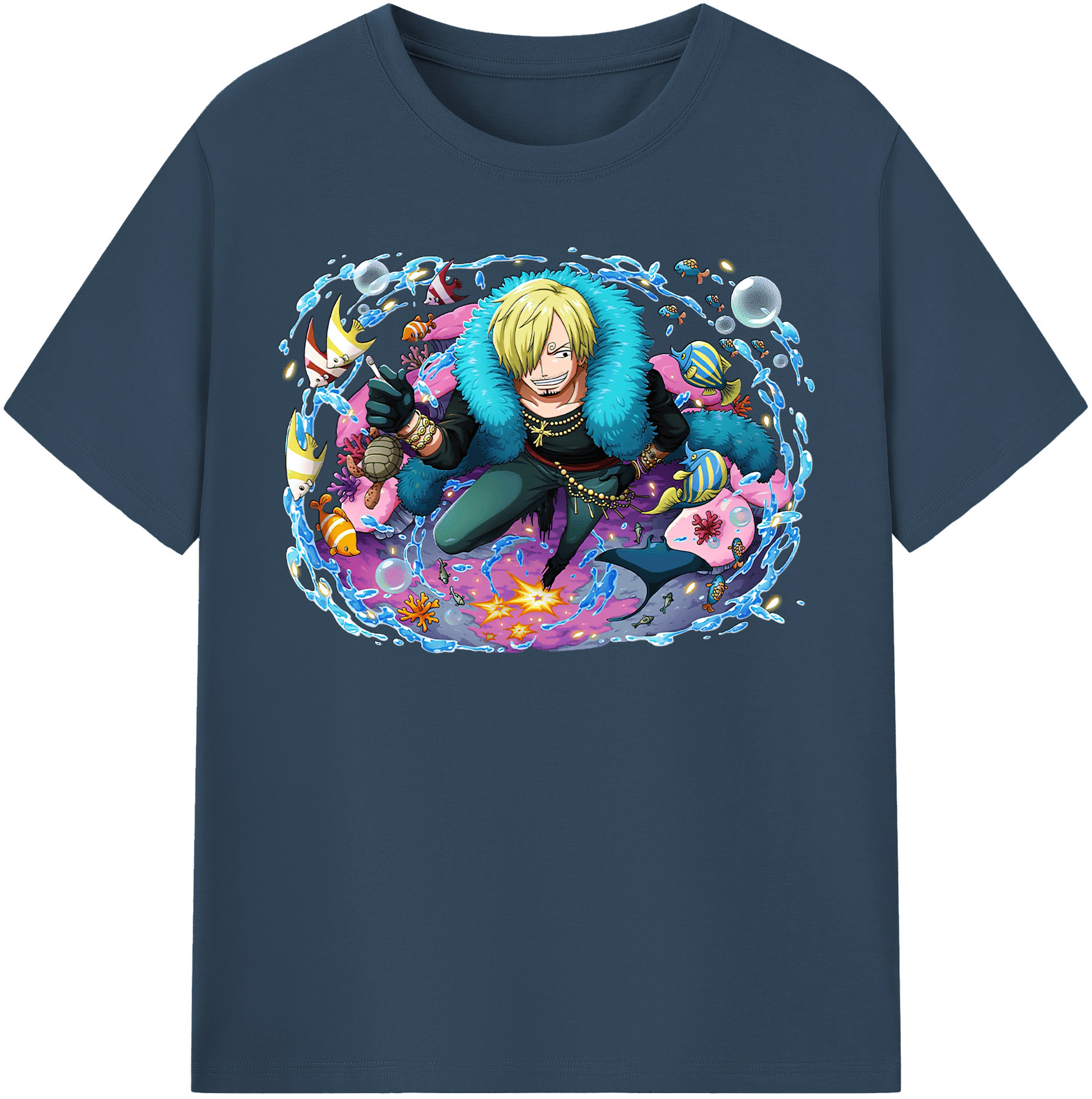 ワンピース サンジ ONE PIECE Sanji 綿100％半袖Tシャツ（フロントプリント）