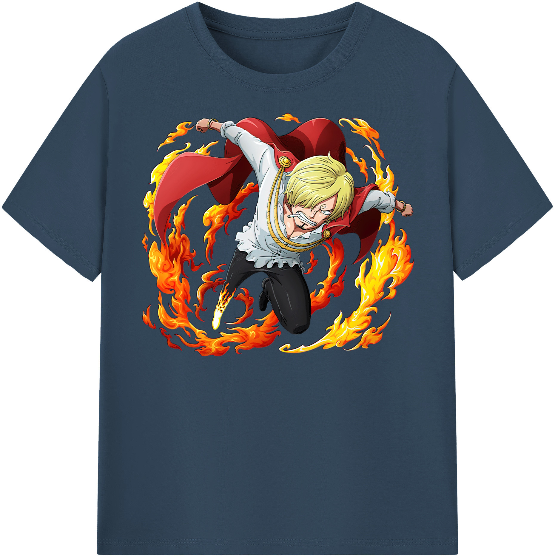 ワンピース サンジ ONE PIECE Sanji 綿100％半袖Tシャツ（フロントプリント）