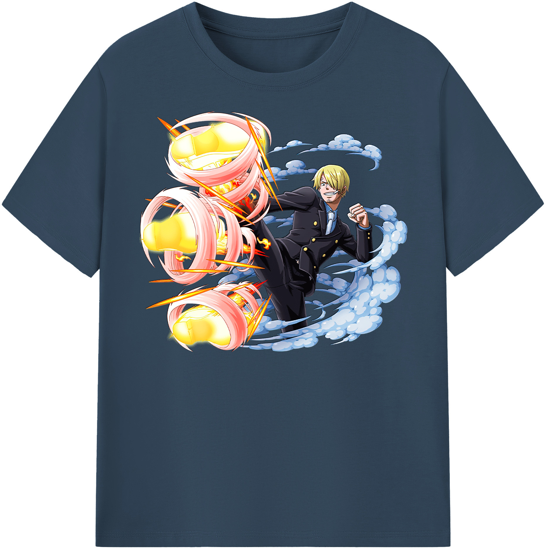 ワンピース サンジ ONE PIECE Sanji 綿100％半袖Tシャツ（フロントプリント）
