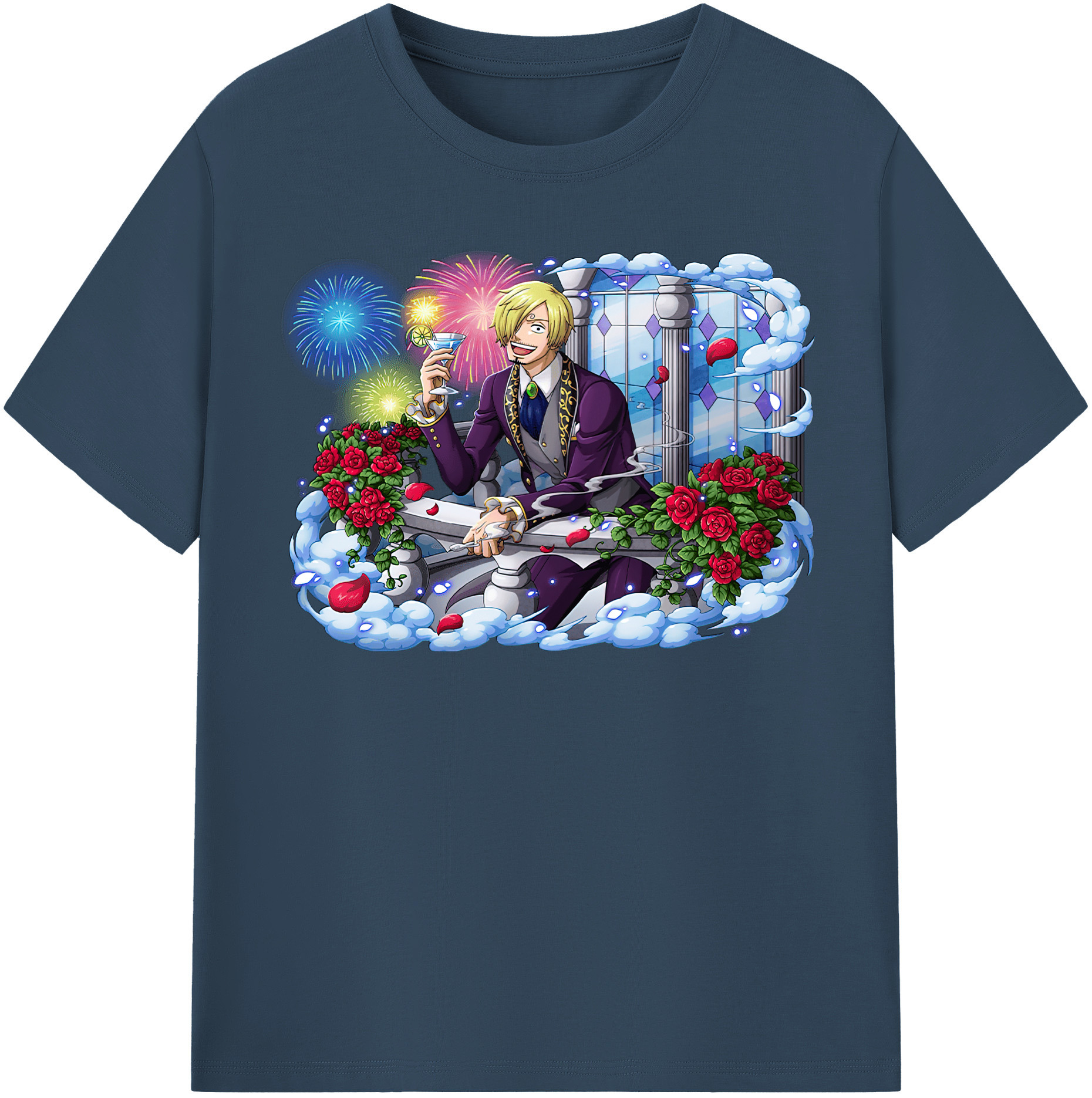 ワンピース サンジ ONE PIECE Sanji 綿100％半袖Tシャツ（フロントプリント）