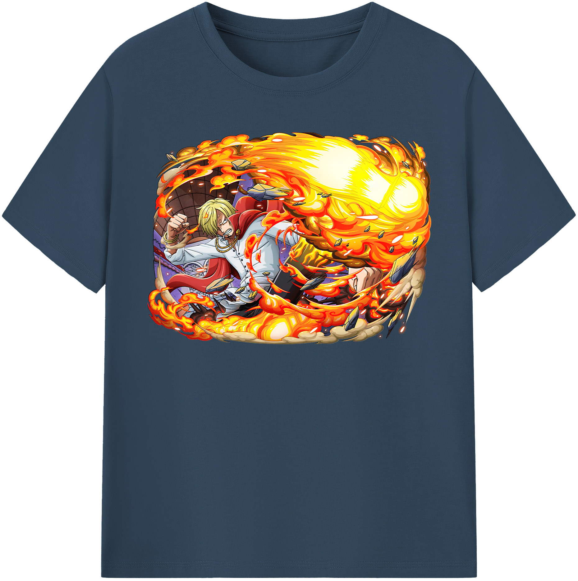 ワンピース サンジ ONE PIECE Sanji 綿100％半袖Tシャツ（フロントプリント）