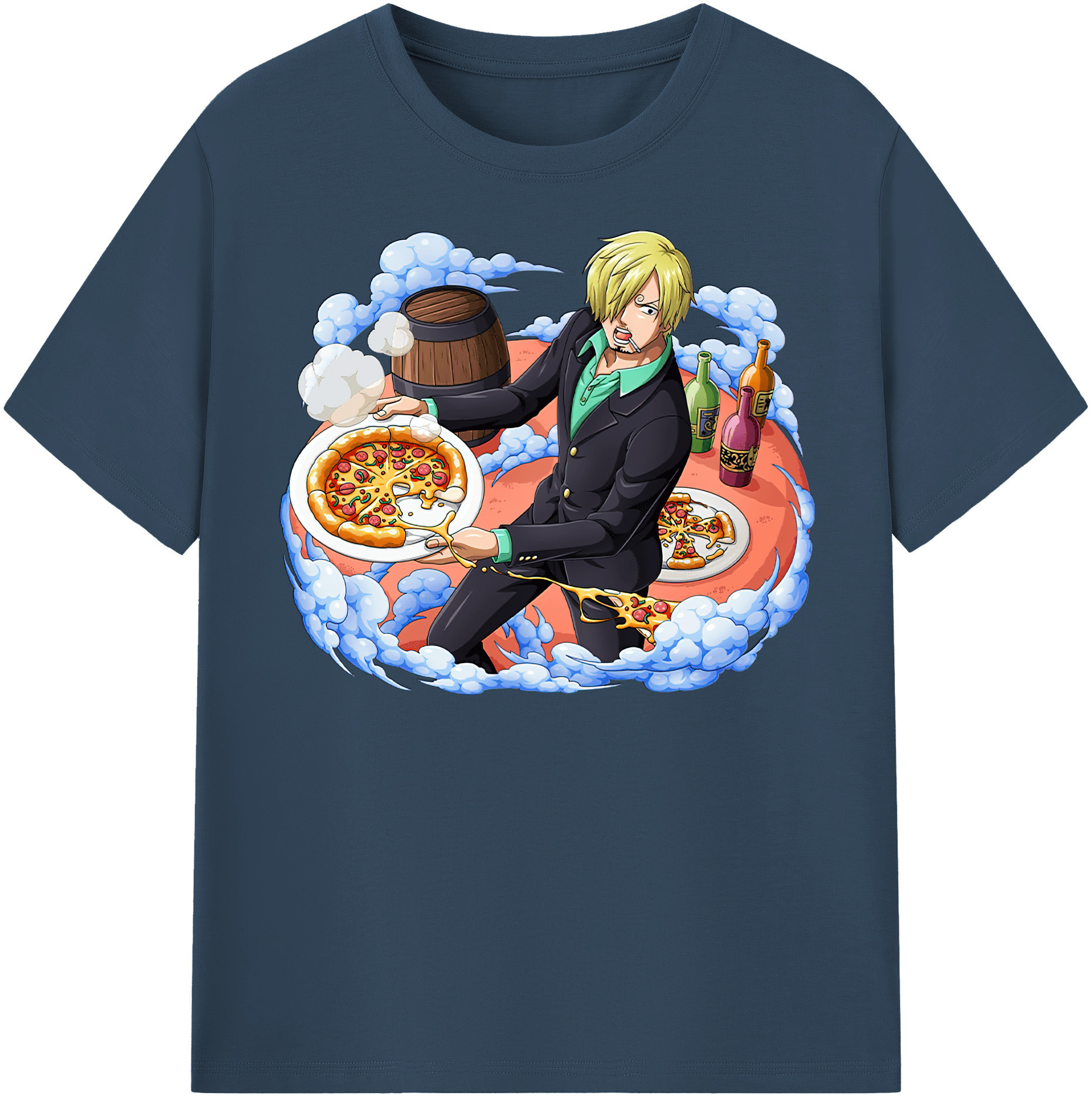 ワンピース サンジ ONE PIECE Sanji 綿100％半袖Tシャツ（フロントプリント）