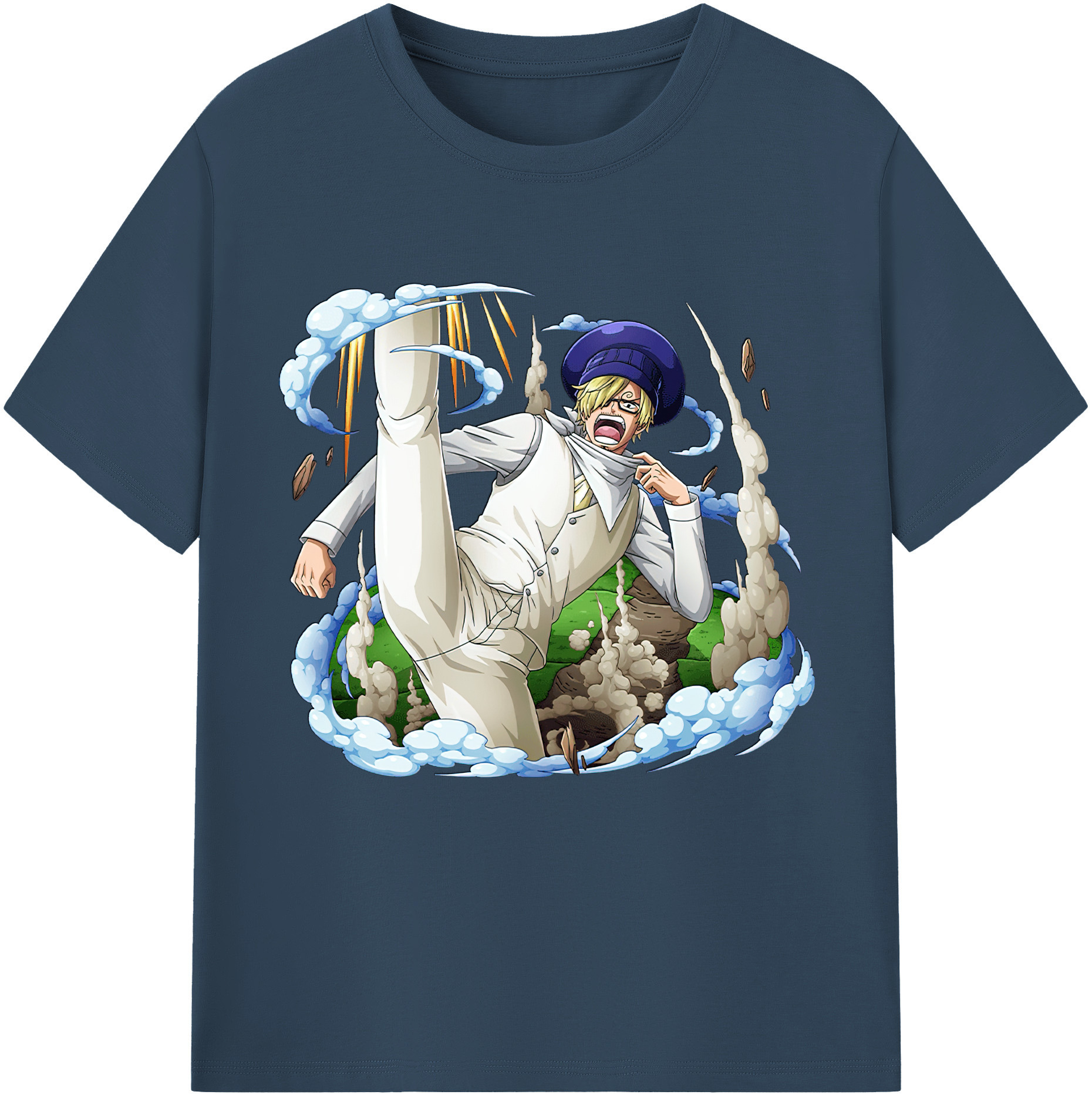 ワンピース サンジ ONE PIECE Sanji 綿100％半袖Tシャツ（フロントプリント）