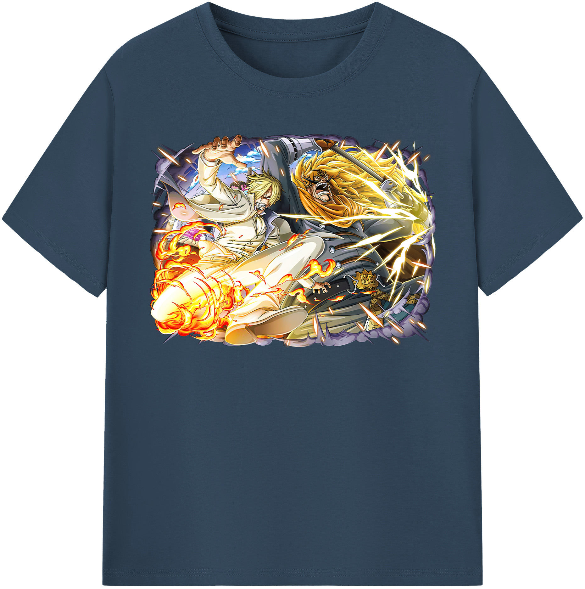 ワンピース サンジ ONE PIECE Sanji 綿100％半袖Tシャツ（フロントプリント）