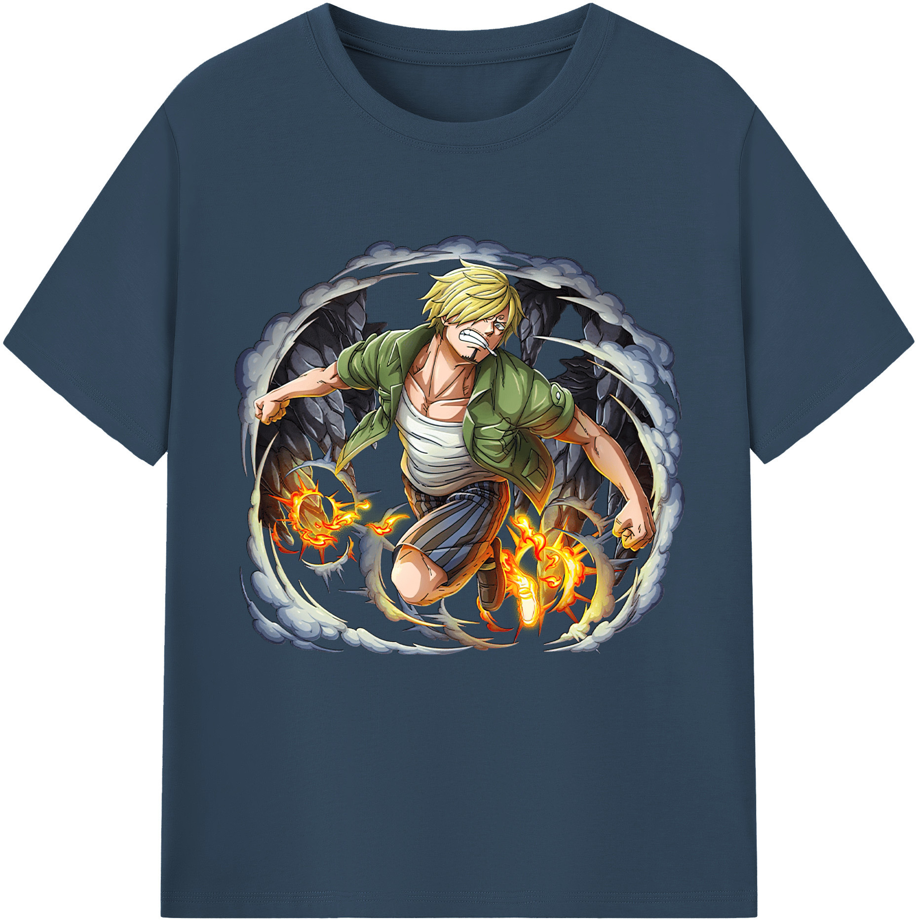 ワンピース サンジ ONE PIECE Sanji 綿100％半袖Tシャツ（フロントプリント）