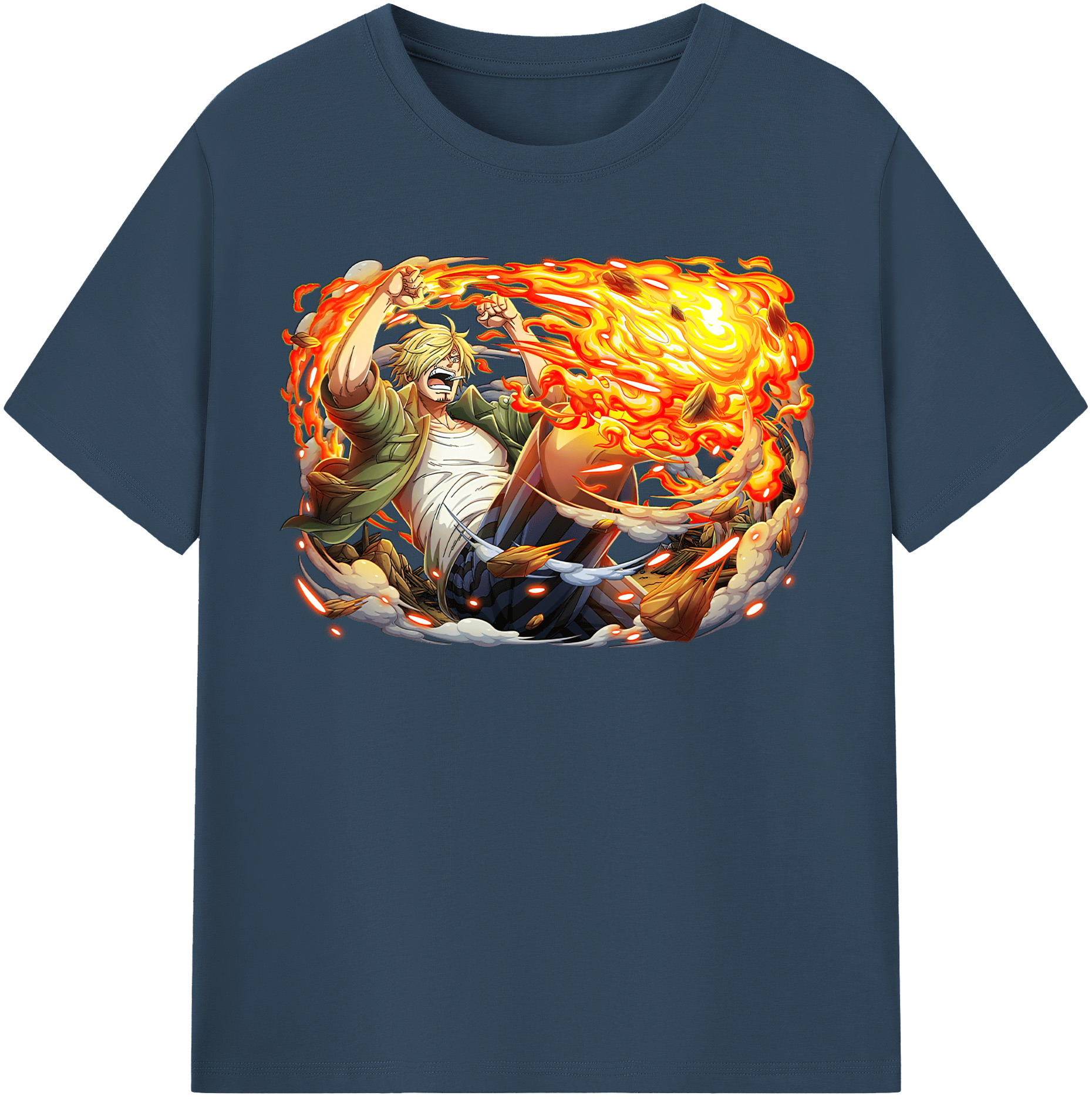 ワンピース サンジ ONE PIECE Sanji 綿100％半袖Tシャツ（フロントプリント）