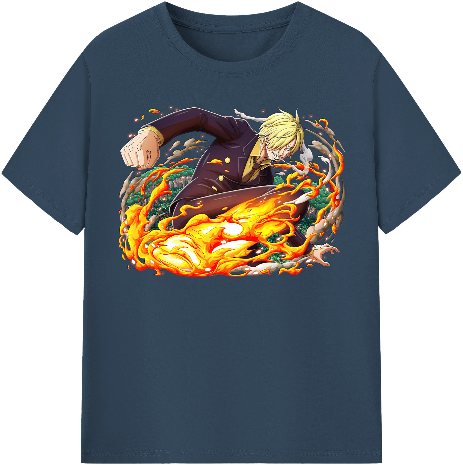 ワンピース サンジ ONE PIECE Sanji 綿100％半袖Tシャツ（フロントプリント）