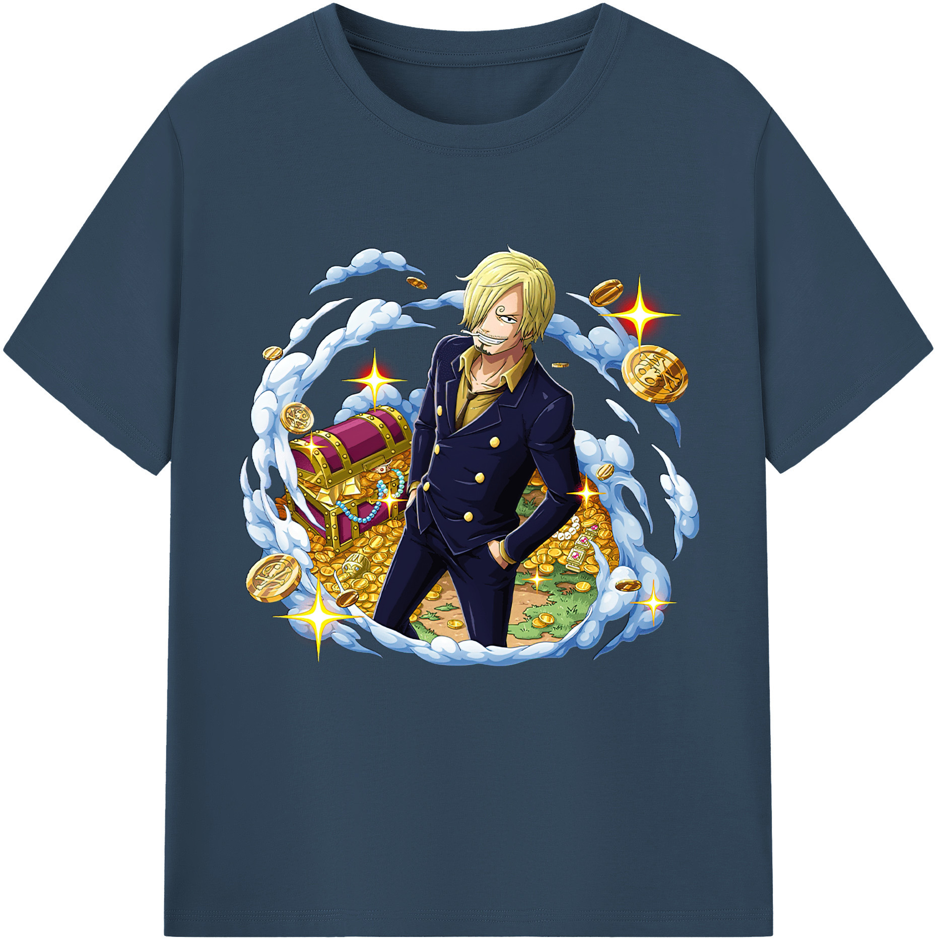 ワンピース サンジ ONE PIECE Sanji 綿100％半袖Tシャツ（フロントプリント）