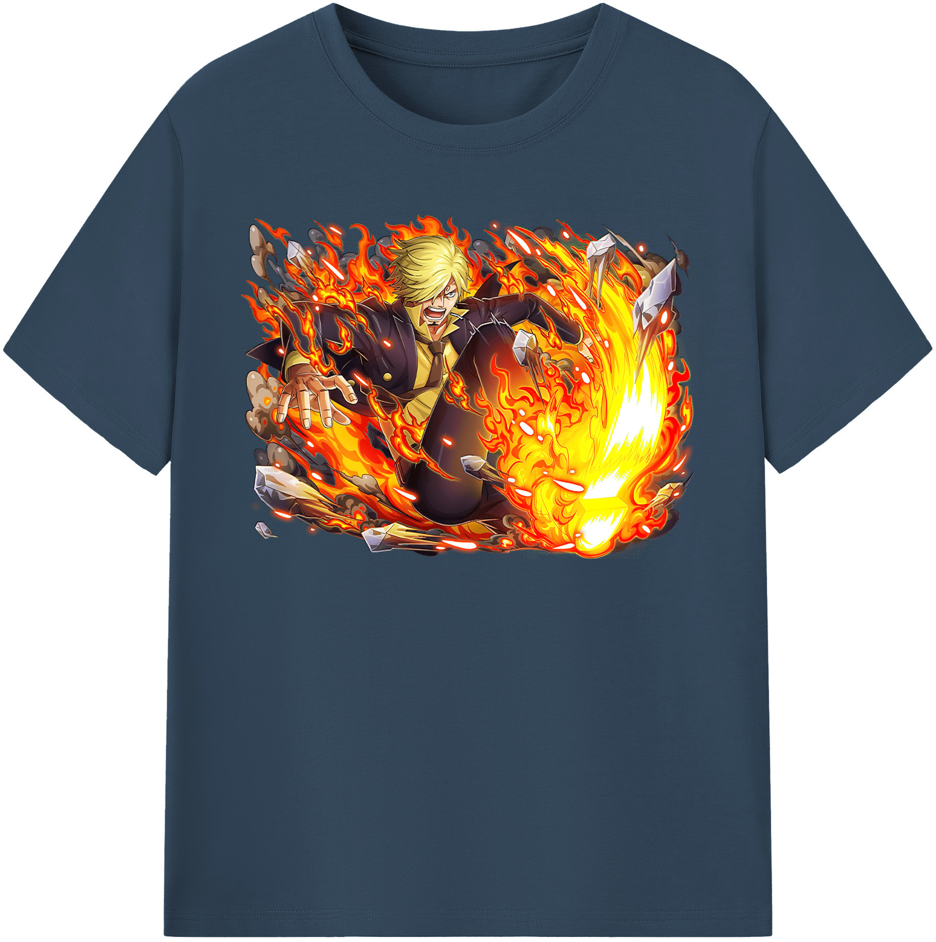 ワンピース サンジ ONE PIECE Sanji 綿100％半袖Tシャツ（フロントプリント）