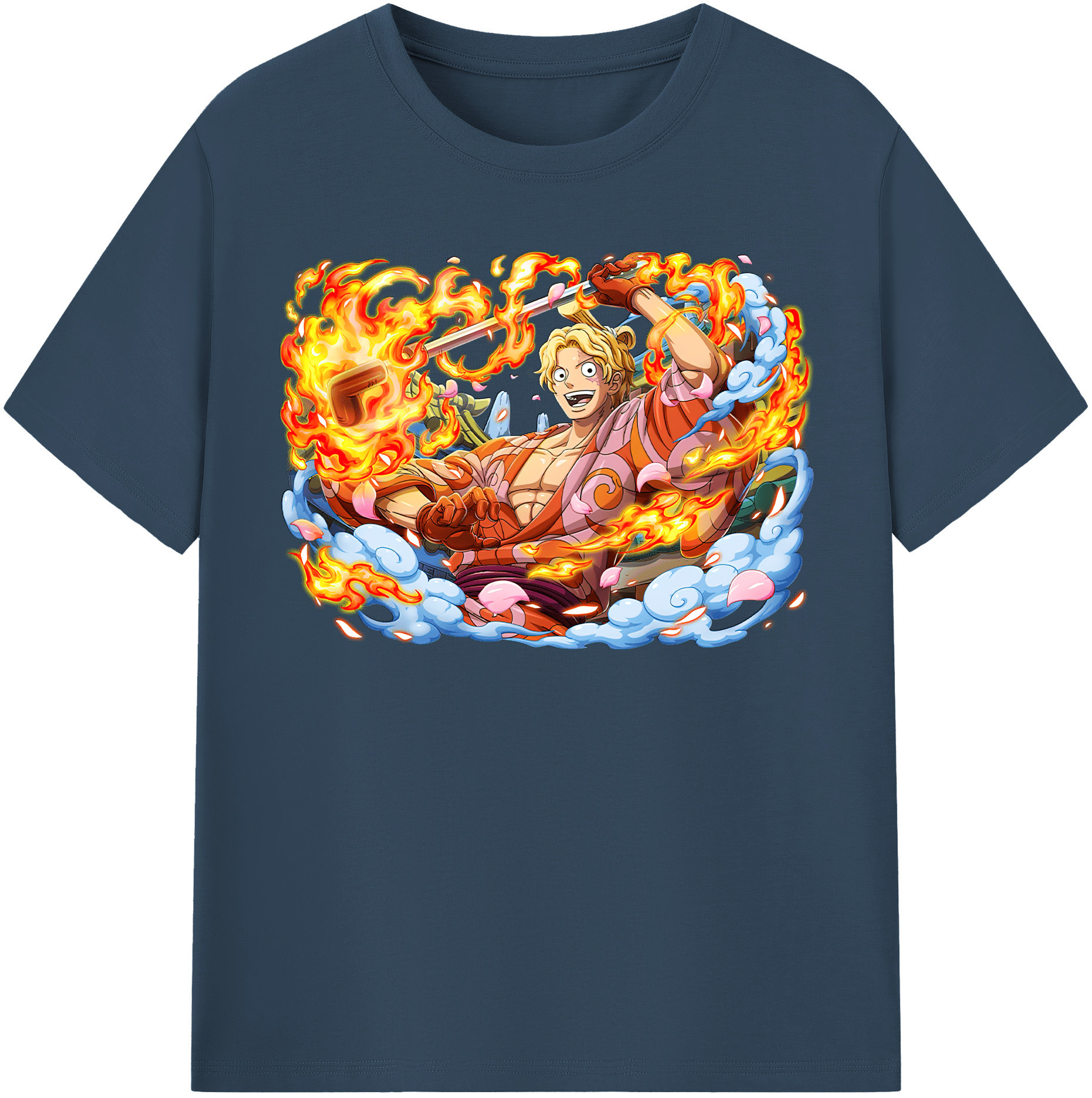 ワンピース サンジ ONE PIECE Sanji 綿100％半袖Tシャツ（フロントプリント）