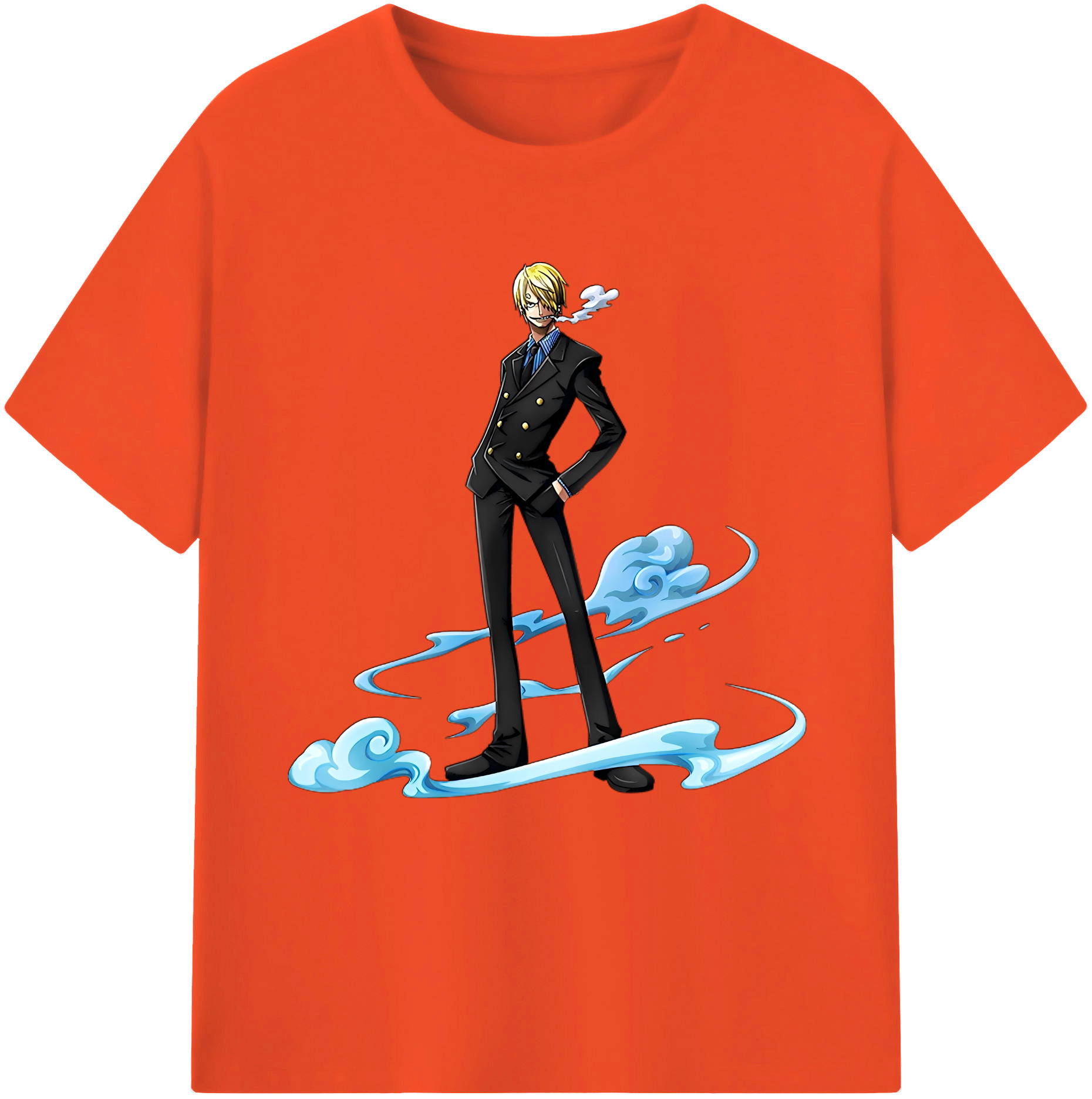 ワンピース サンジ ONE PIECE Sanji 綿100％半袖Tシャツ（フロントプリント）