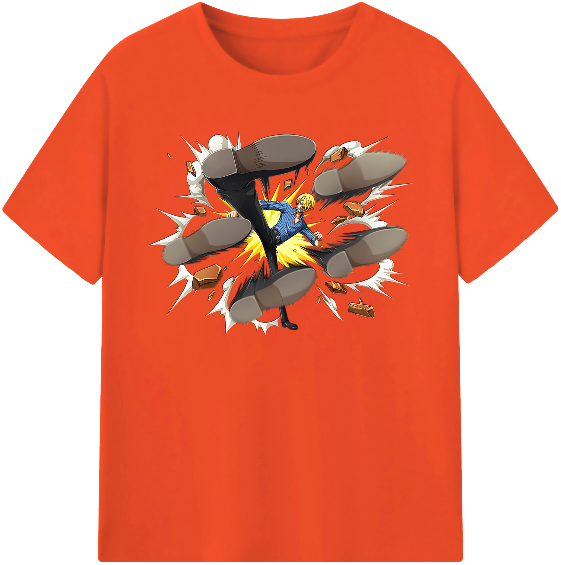 ワンピース サンジ ONE PIECE Sanji 綿100％半袖Tシャツ（フロントプリント）