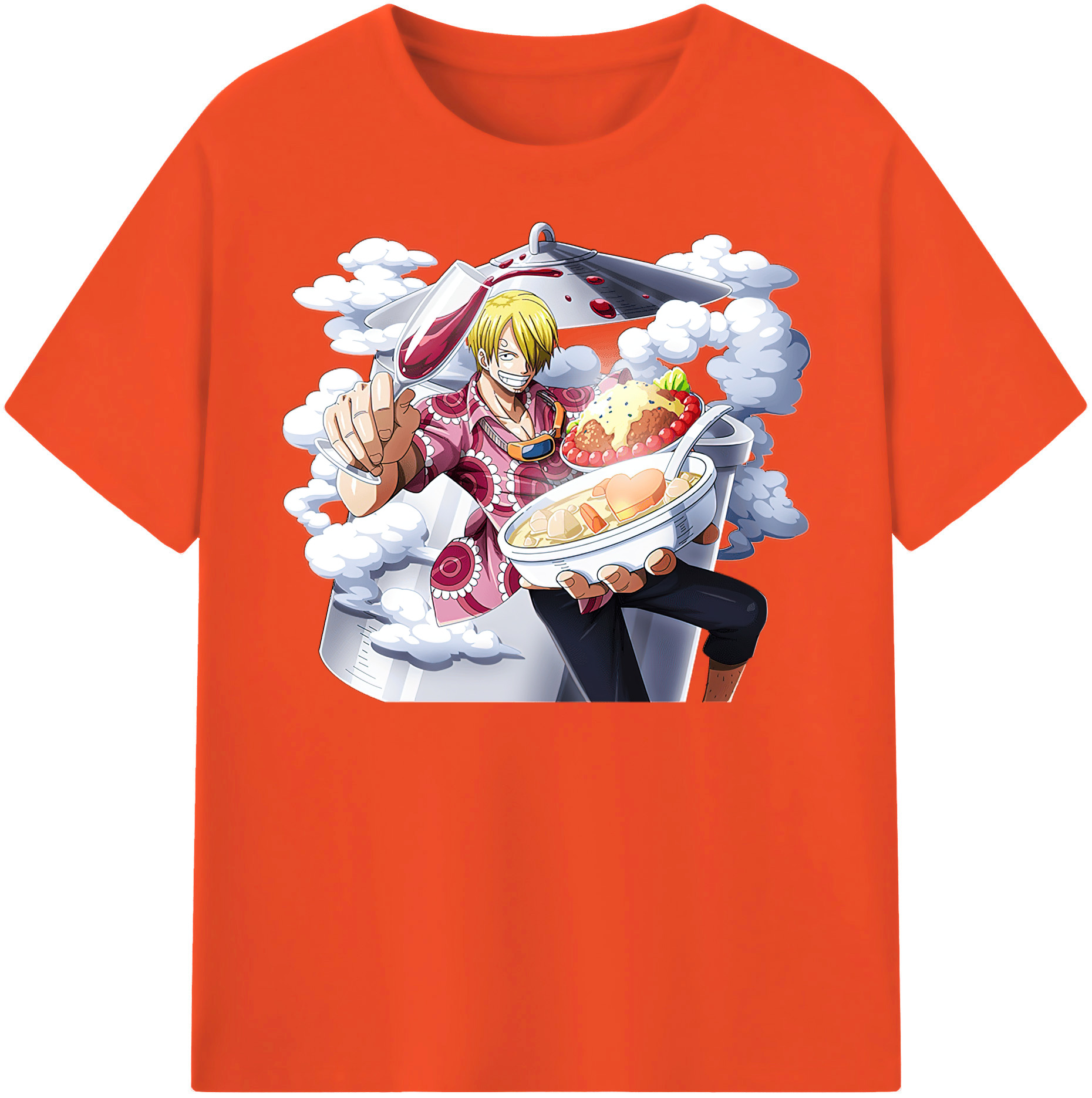 ワンピース サンジ ONE PIECE Sanji 綿100％半袖Tシャツ（フロントプリント）