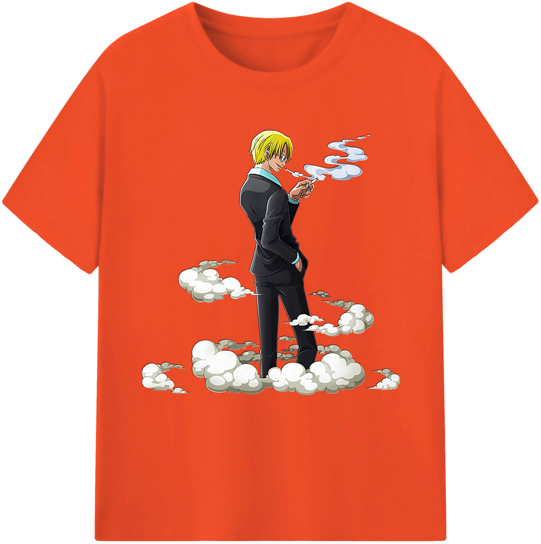 （画像用） ワンピース サンジ ONE PIECE Sanji 綿100％半袖Tシャツ（フロントプリント）