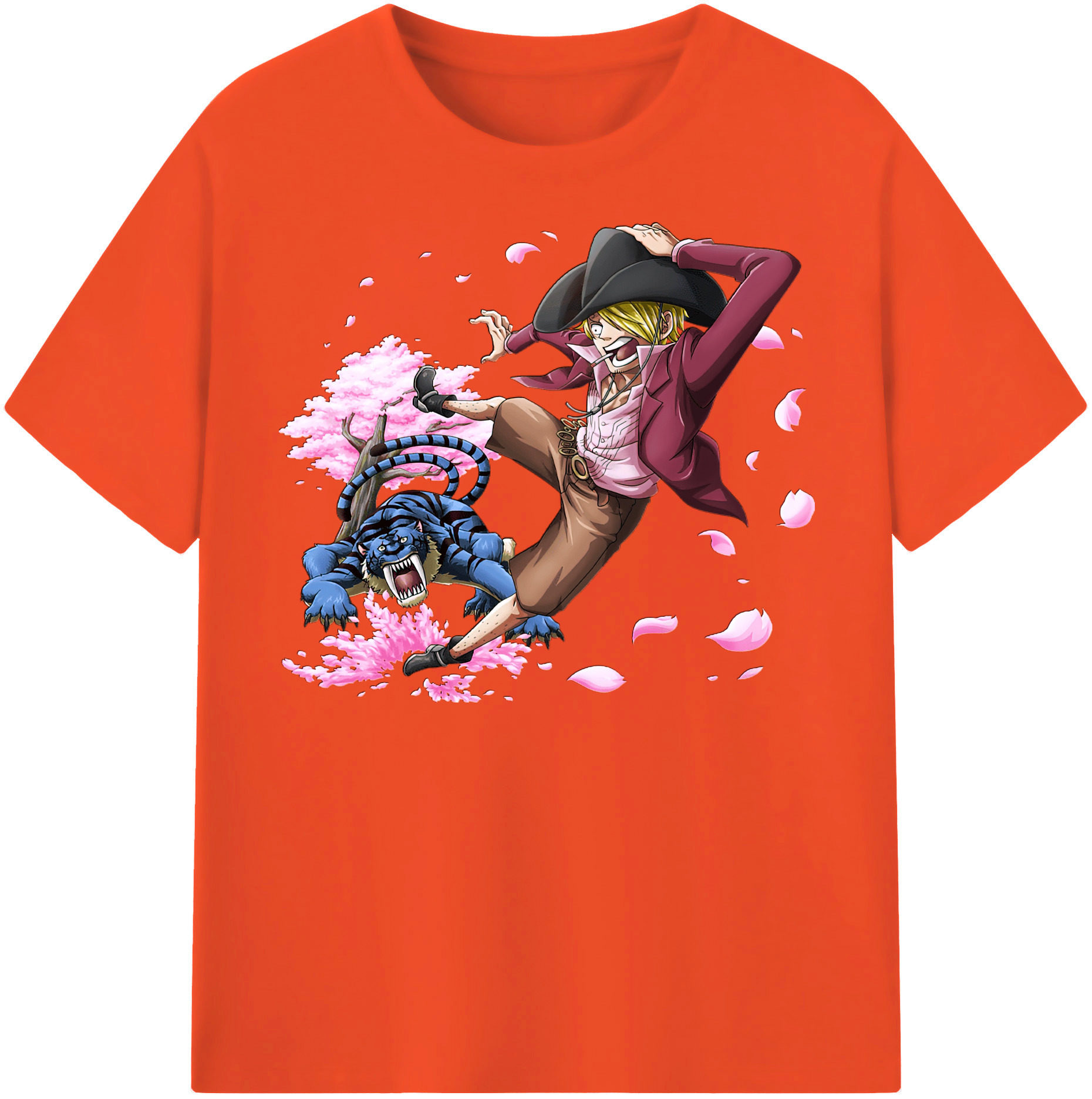 ワンピース サンジ ONE PIECE Sanji 綿100％半袖Tシャツ（フロントプリント）