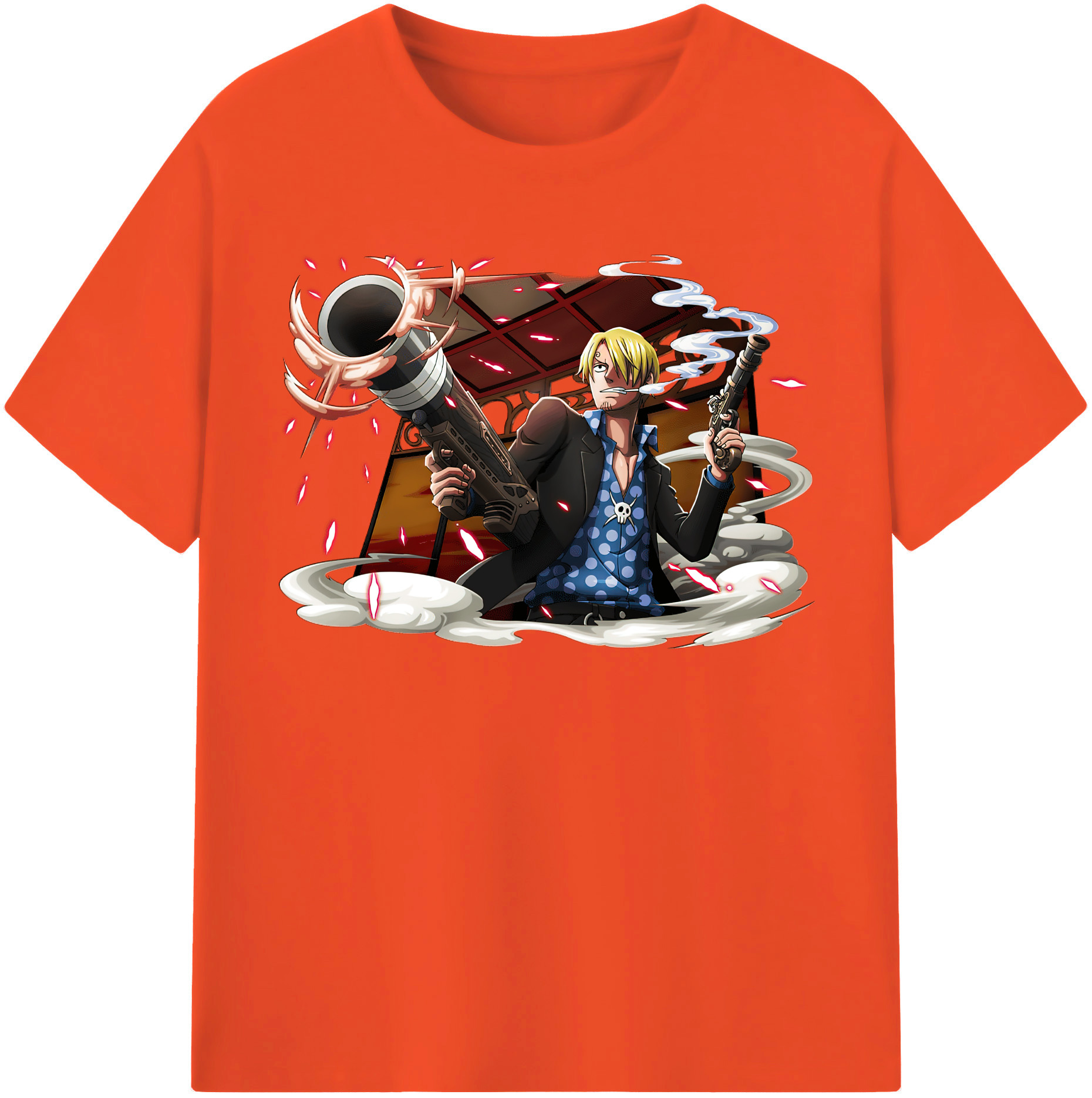 ワンピース サンジ ONE PIECE Sanji 綿100％半袖Tシャツ（フロントプリント）