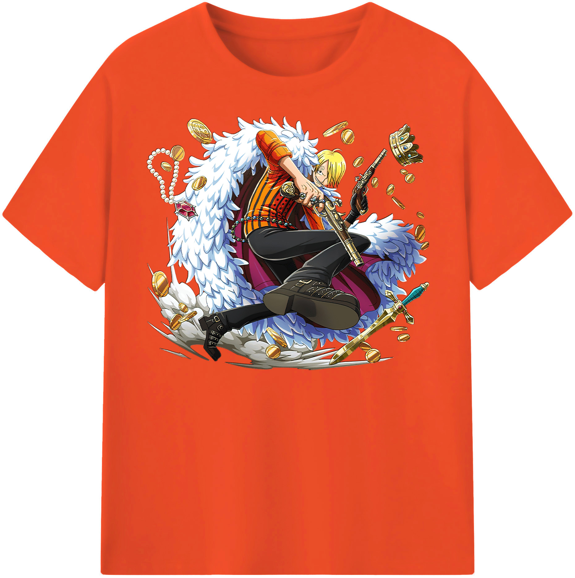 ワンピース サンジ ONE PIECE Sanji 綿100％半袖Tシャツ（フロントプリント）