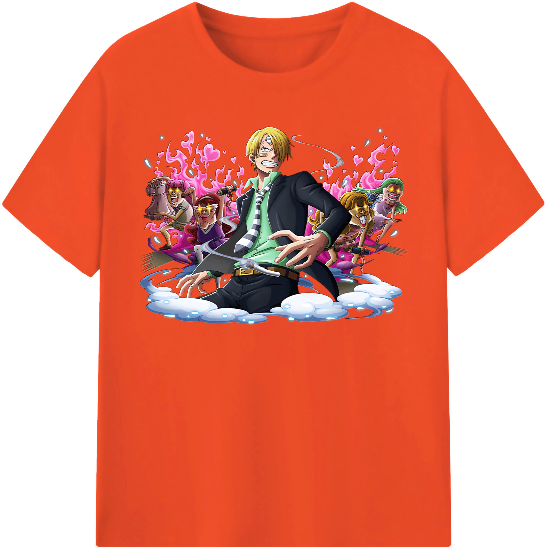 ワンピース サンジ ONE PIECE Sanji 綿100％半袖Tシャツ（フロントプリント）