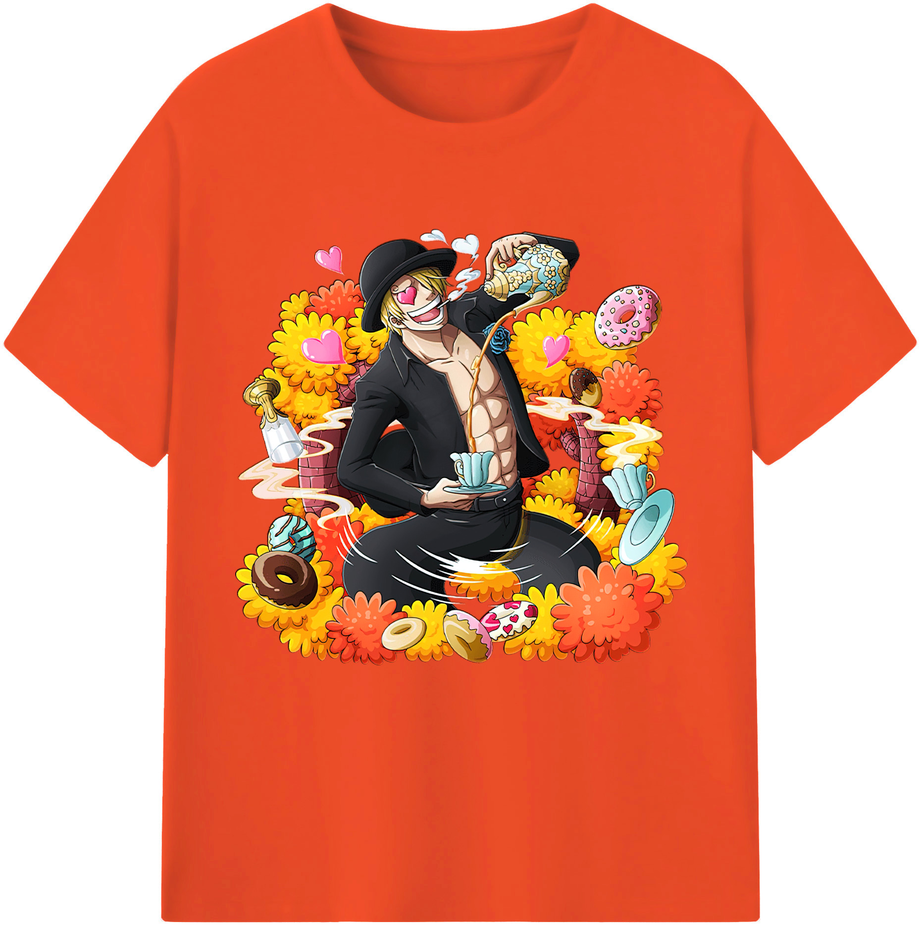 ワンピース サンジ ONE PIECE Sanji 綿100％半袖Tシャツ（フロントプリント）