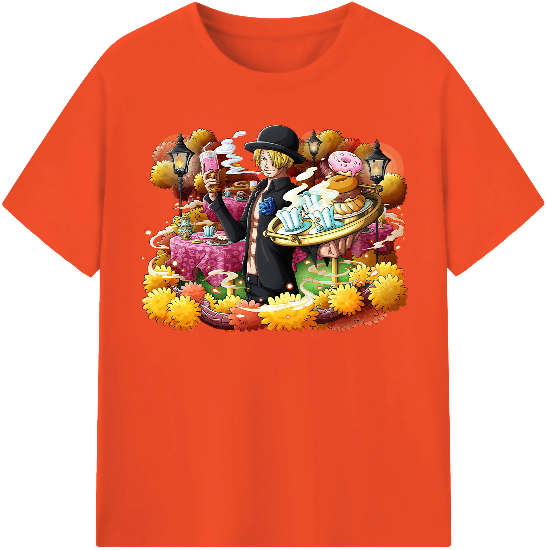 ワンピース サンジ ONE PIECE Sanji 綿100％半袖Tシャツ（フロントプリント）
