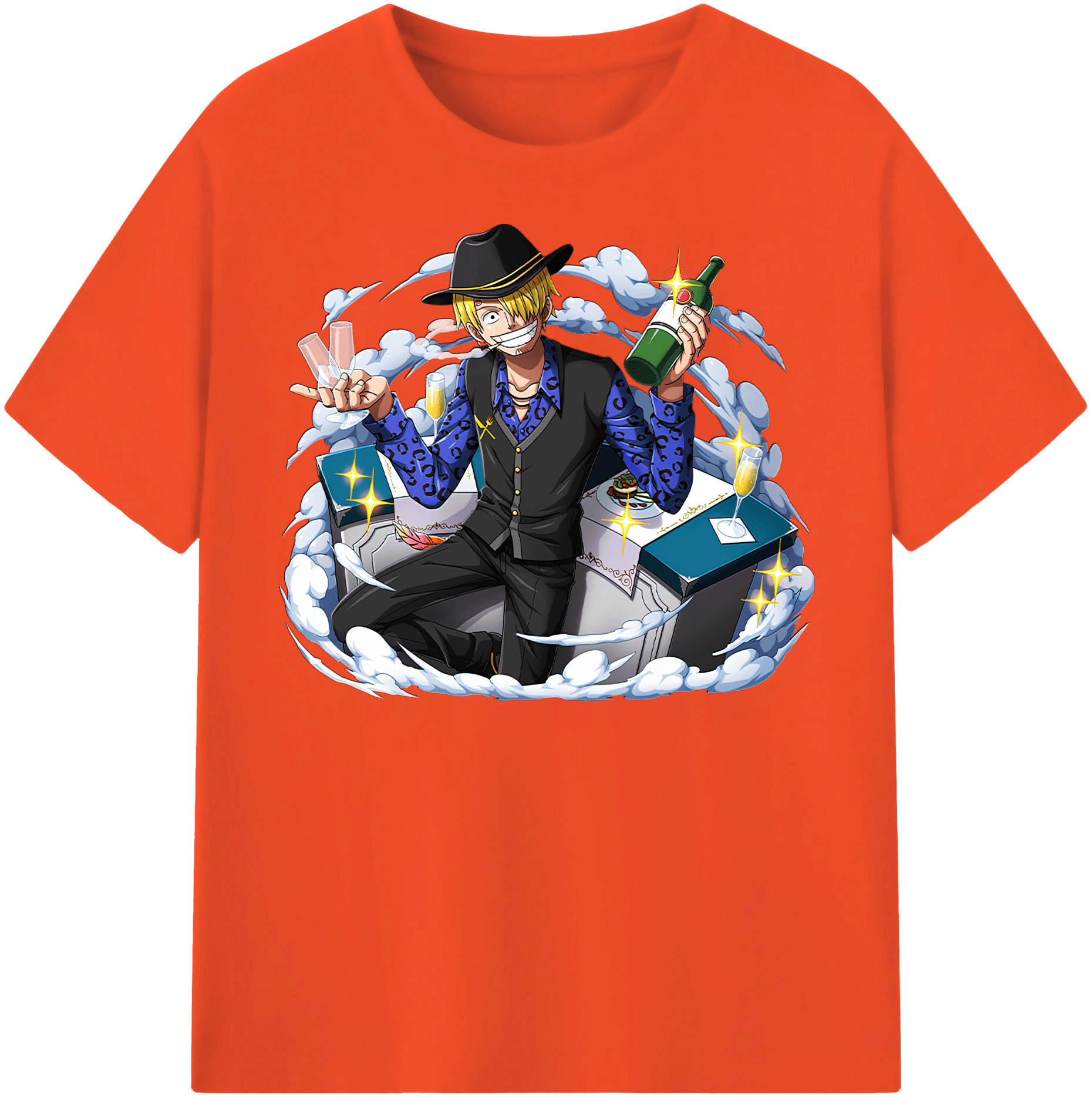 ワンピース サンジ ONE PIECE Sanji 綿100％半袖Tシャツ（フロントプリント）