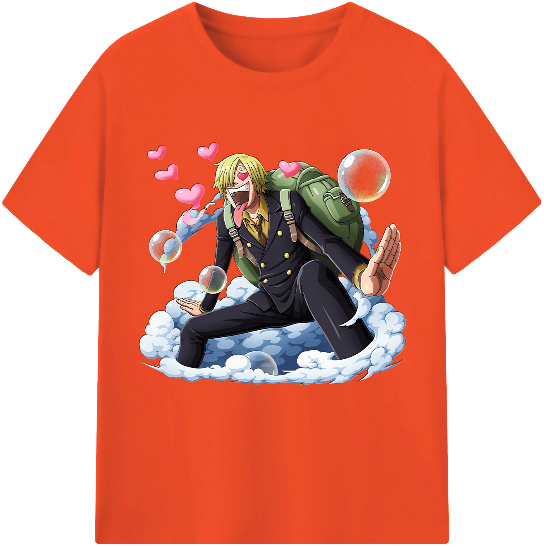 ワンピース サンジ ONE PIECE Sanji 綿100％半袖Tシャツ（フロントプリント）