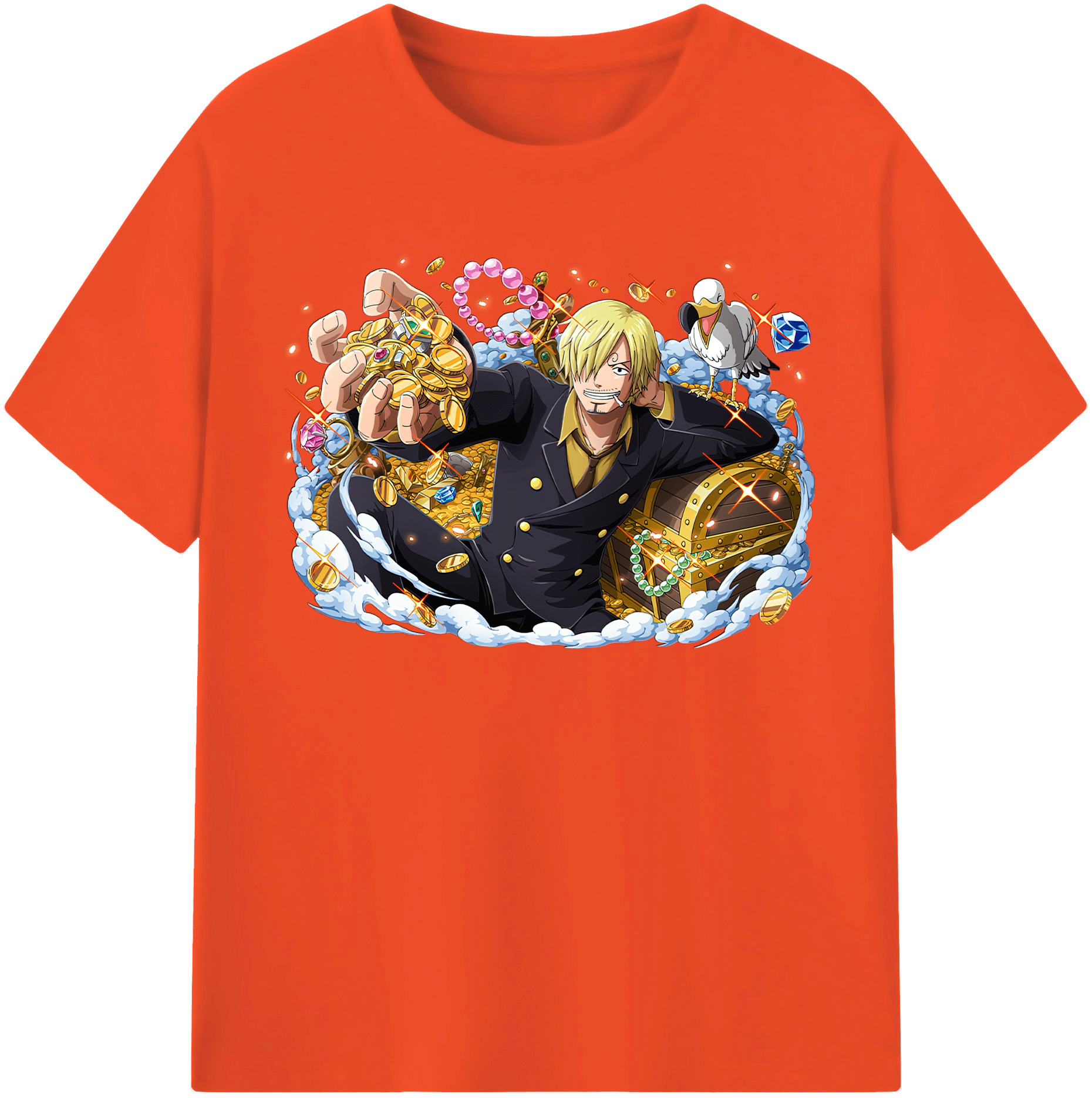 ワンピース サンジ ONE PIECE Sanji 綿100％半袖Tシャツ（フロントプリント）
