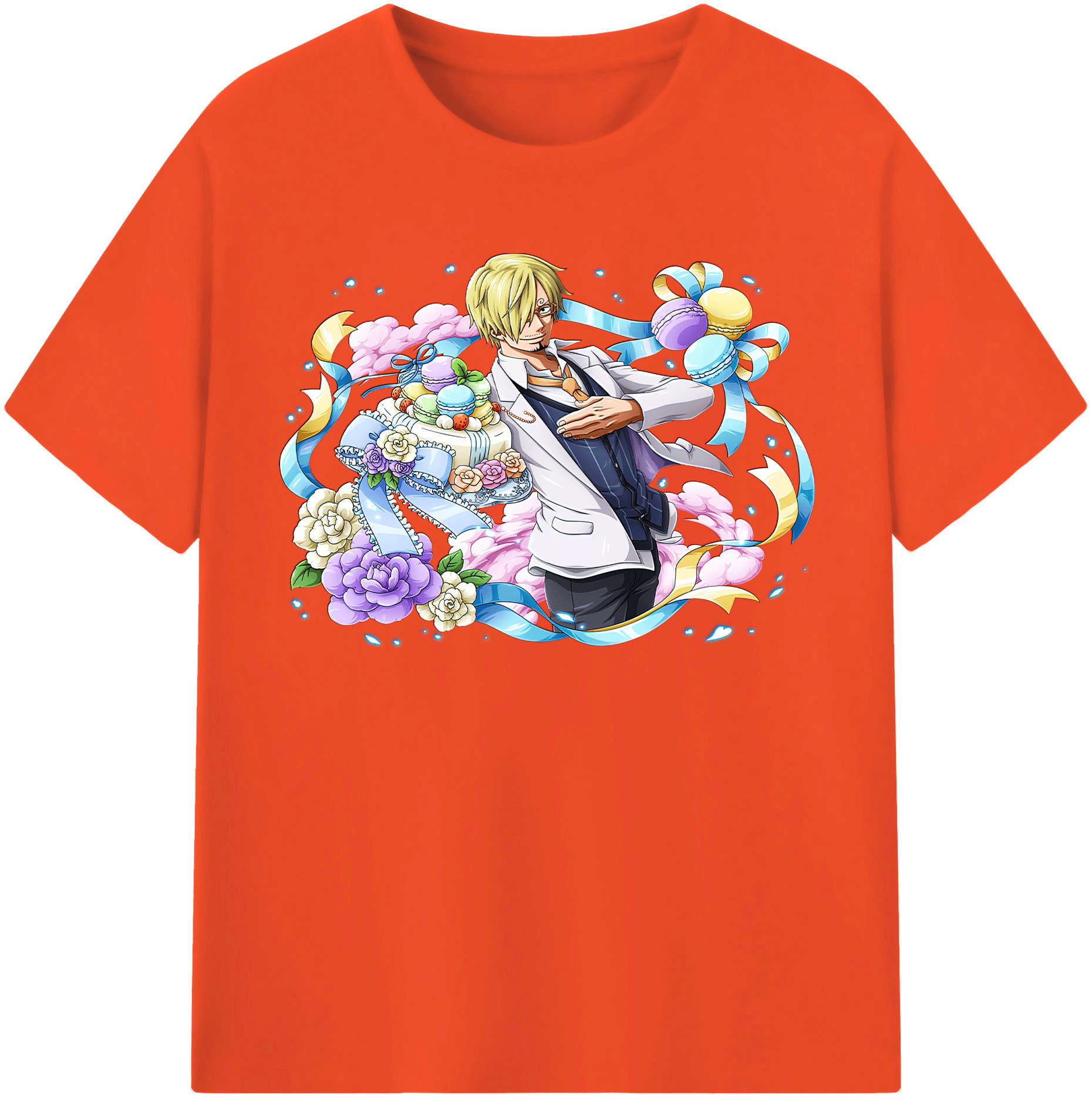 ワンピース サンジ ONE PIECE Sanji 綿100％半袖Tシャツ（フロントプリント）