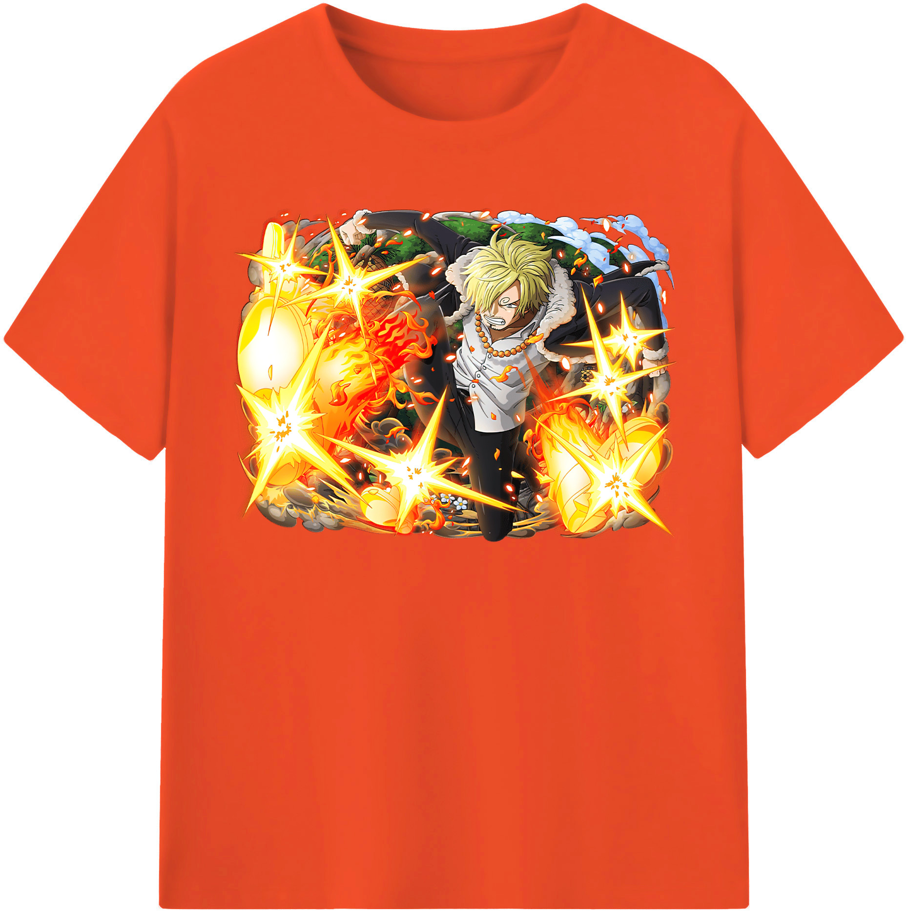 ワンピース サンジ ONE PIECE Sanji 綿100％半袖Tシャツ（フロントプリント）