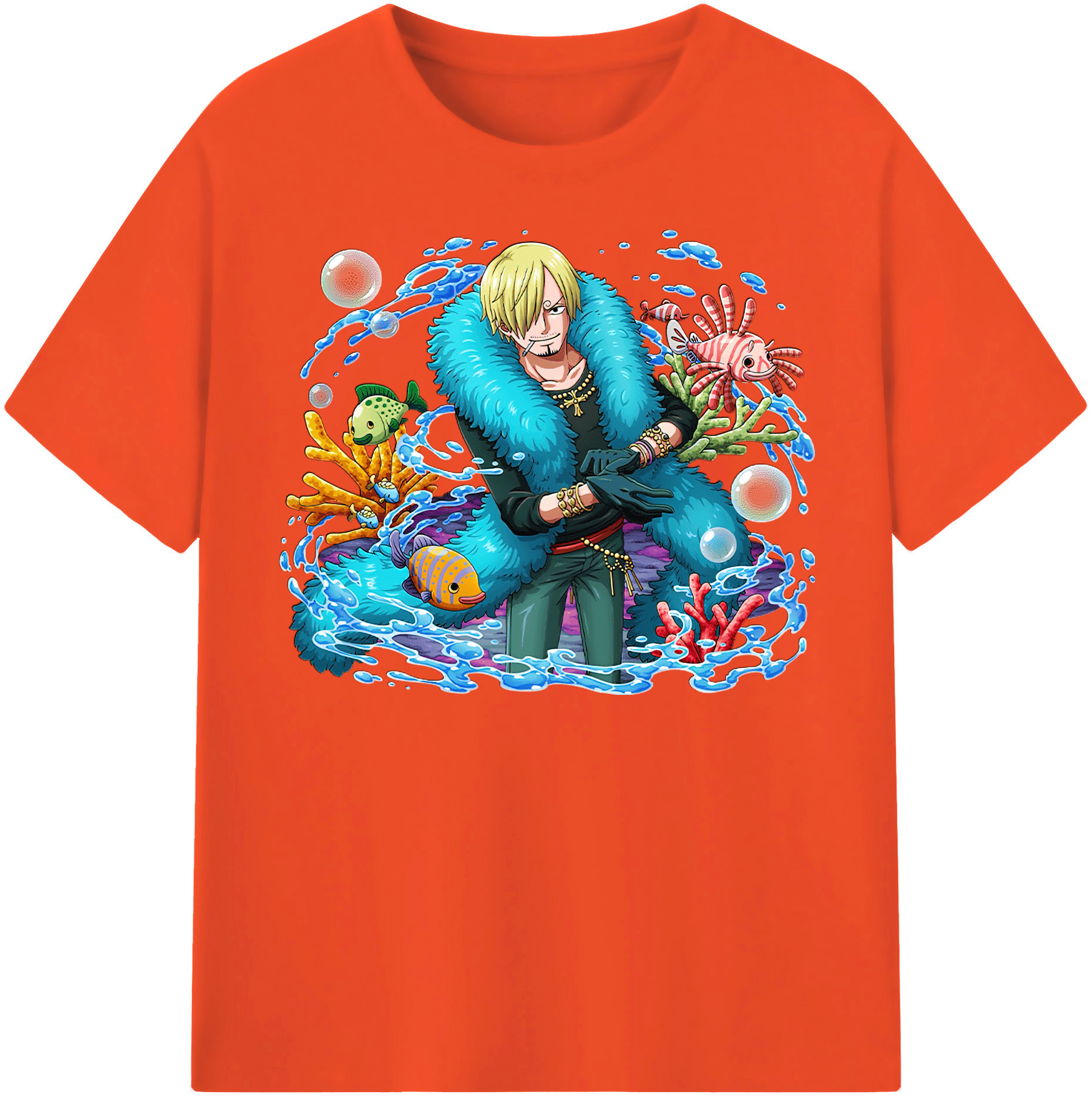 ワンピース サンジ ONE PIECE Sanji 綿100％半袖Tシャツ（フロントプリント）