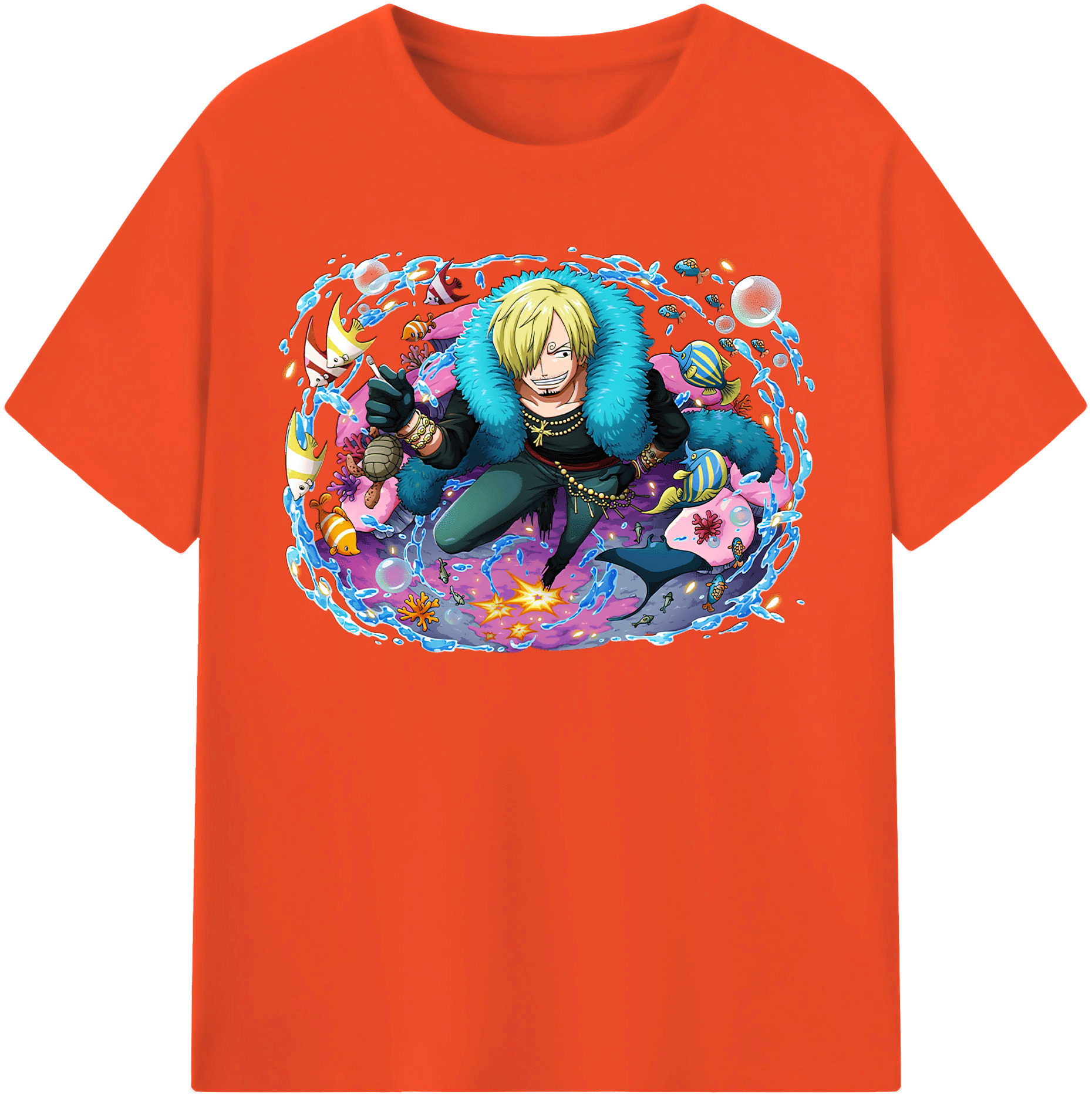 ワンピース サンジ ONE PIECE Sanji 綿100％半袖Tシャツ（フロントプリント）