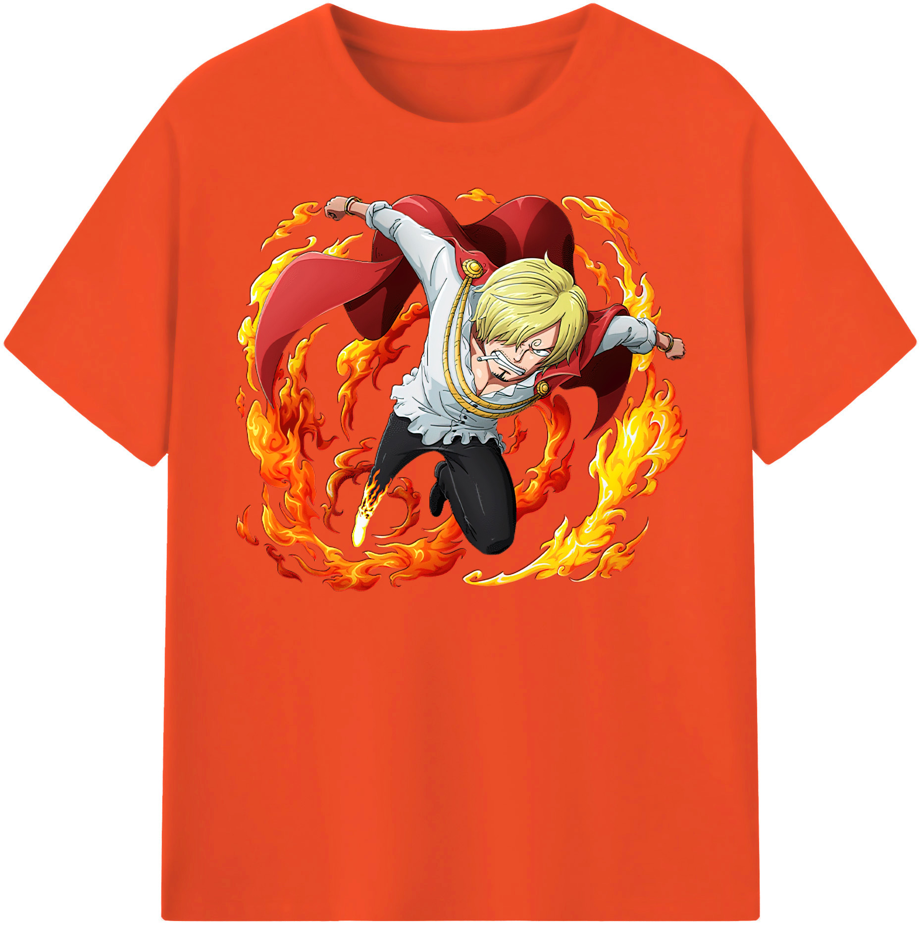 ワンピース サンジ ONE PIECE Sanji 綿100％半袖Tシャツ（フロントプリント）