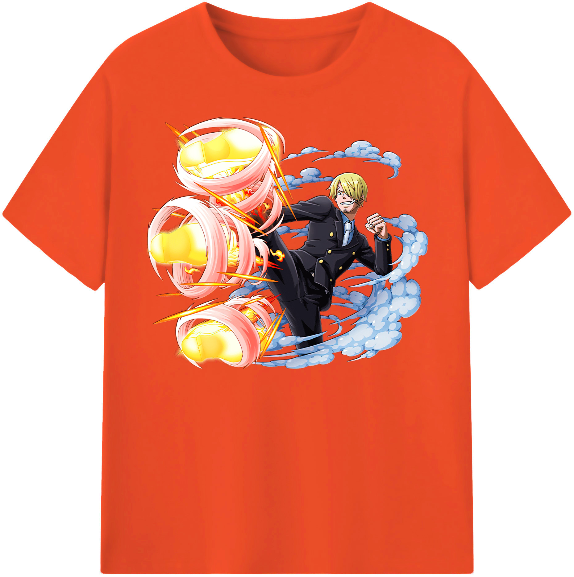 ワンピース サンジ ONE PIECE Sanji 綿100％半袖Tシャツ（フロントプリント）