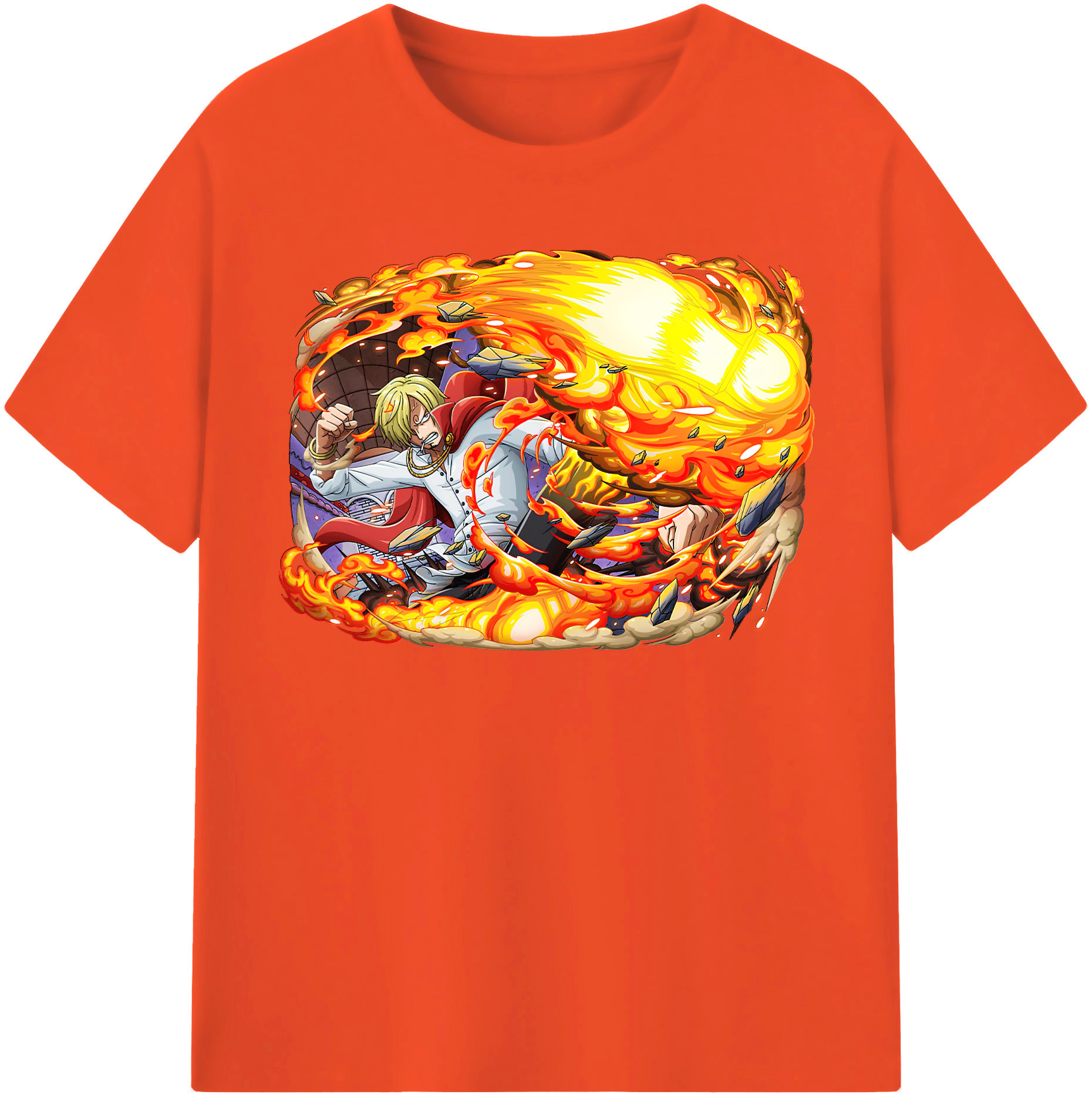 ワンピース サンジ ONE PIECE Sanji 綿100％半袖Tシャツ（フロントプリント）