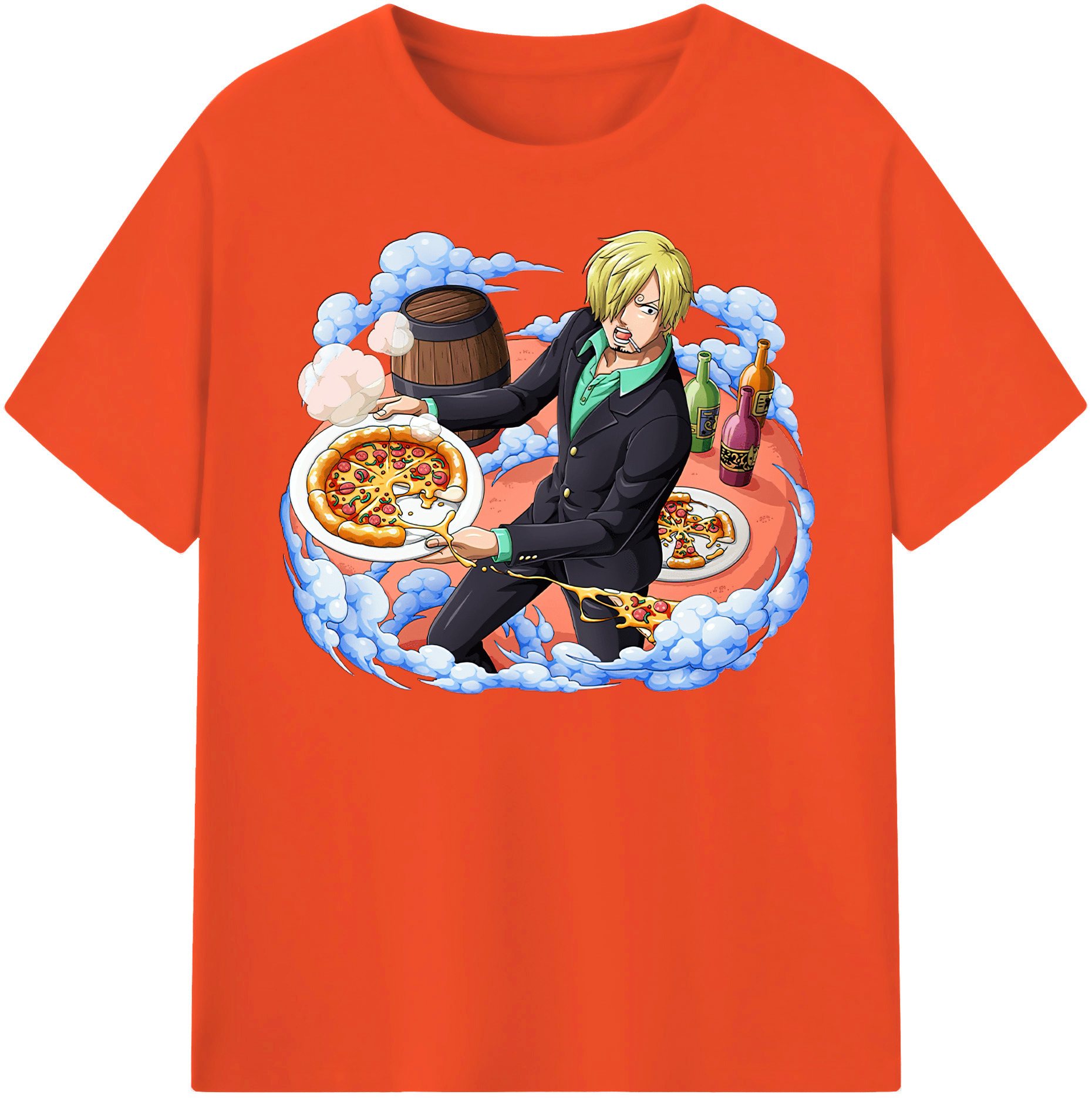 ワンピース サンジ ONE PIECE Sanji 綿100％半袖Tシャツ（フロントプリント）