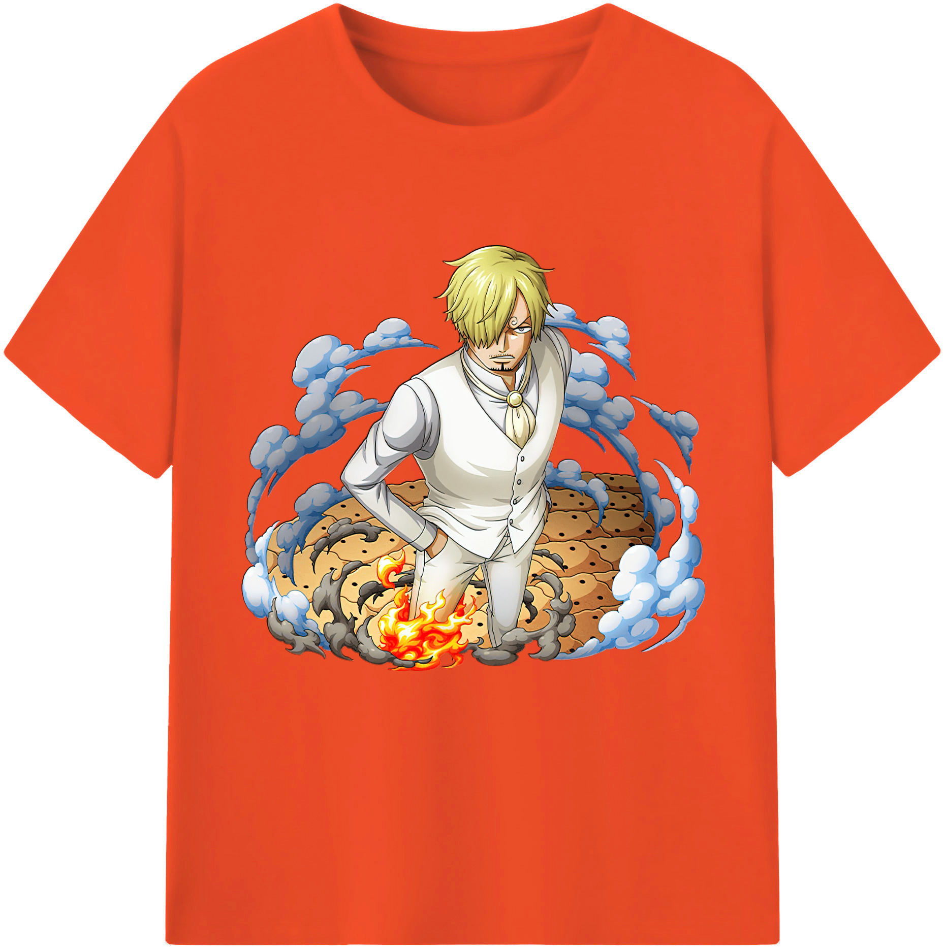ワンピース サンジ ONE PIECE Sanji 綿100％半袖Tシャツ（フロントプリント）