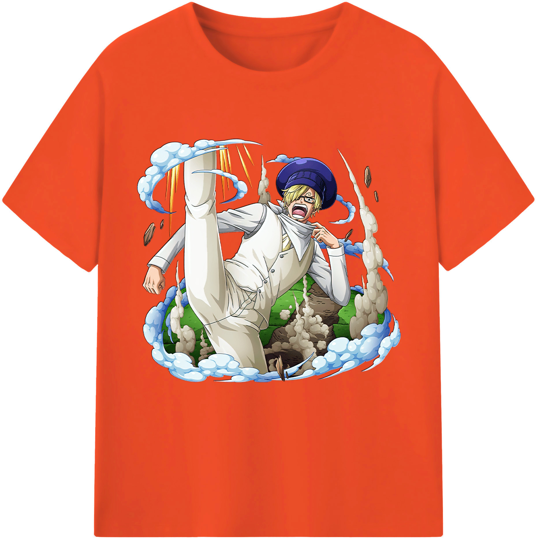 ワンピース サンジ ONE PIECE Sanji 綿100％半袖Tシャツ（フロントプリント）