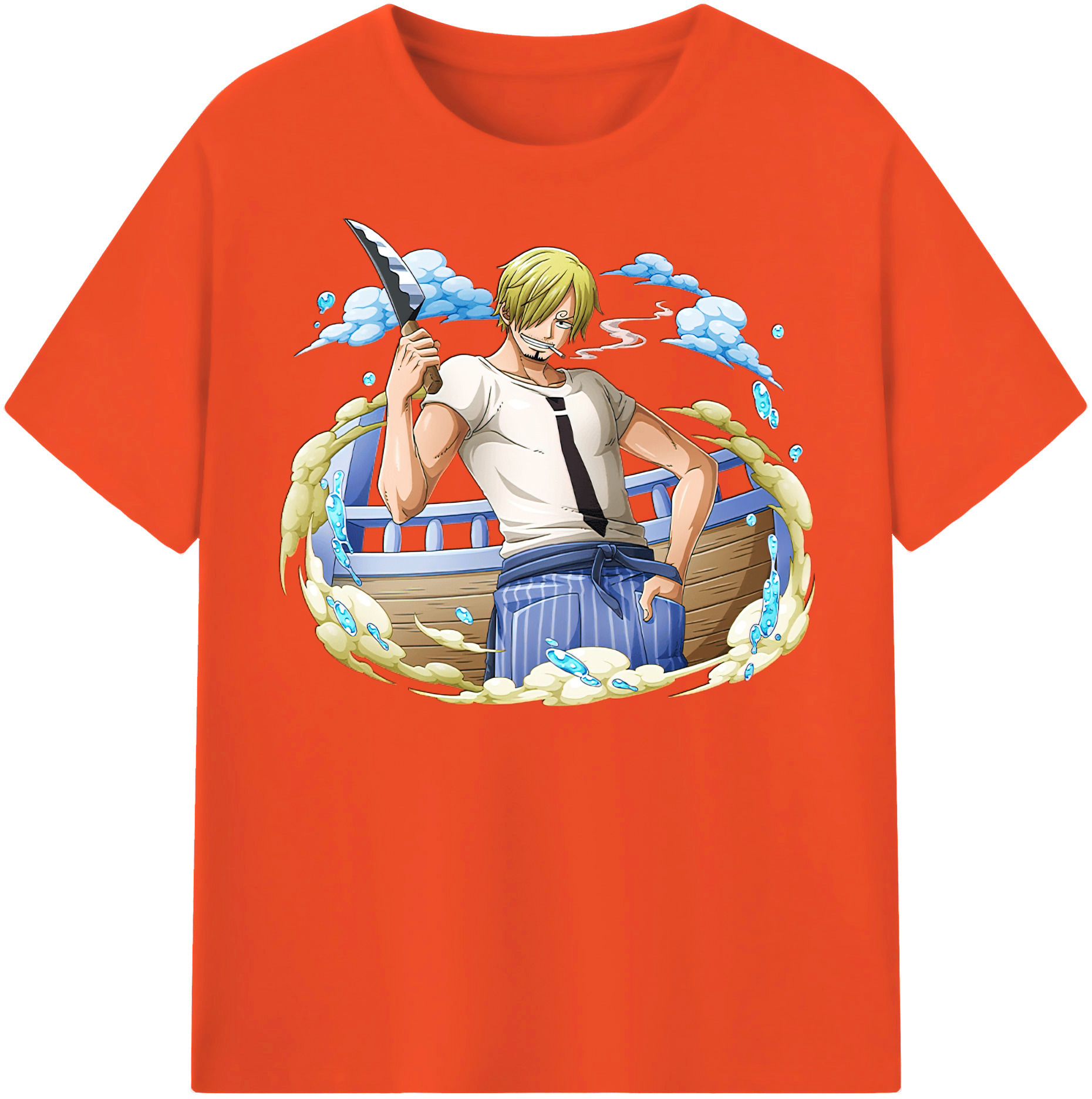 ワンピース サンジ ONE PIECE Sanji 綿100％半袖Tシャツ（フロントプリント）