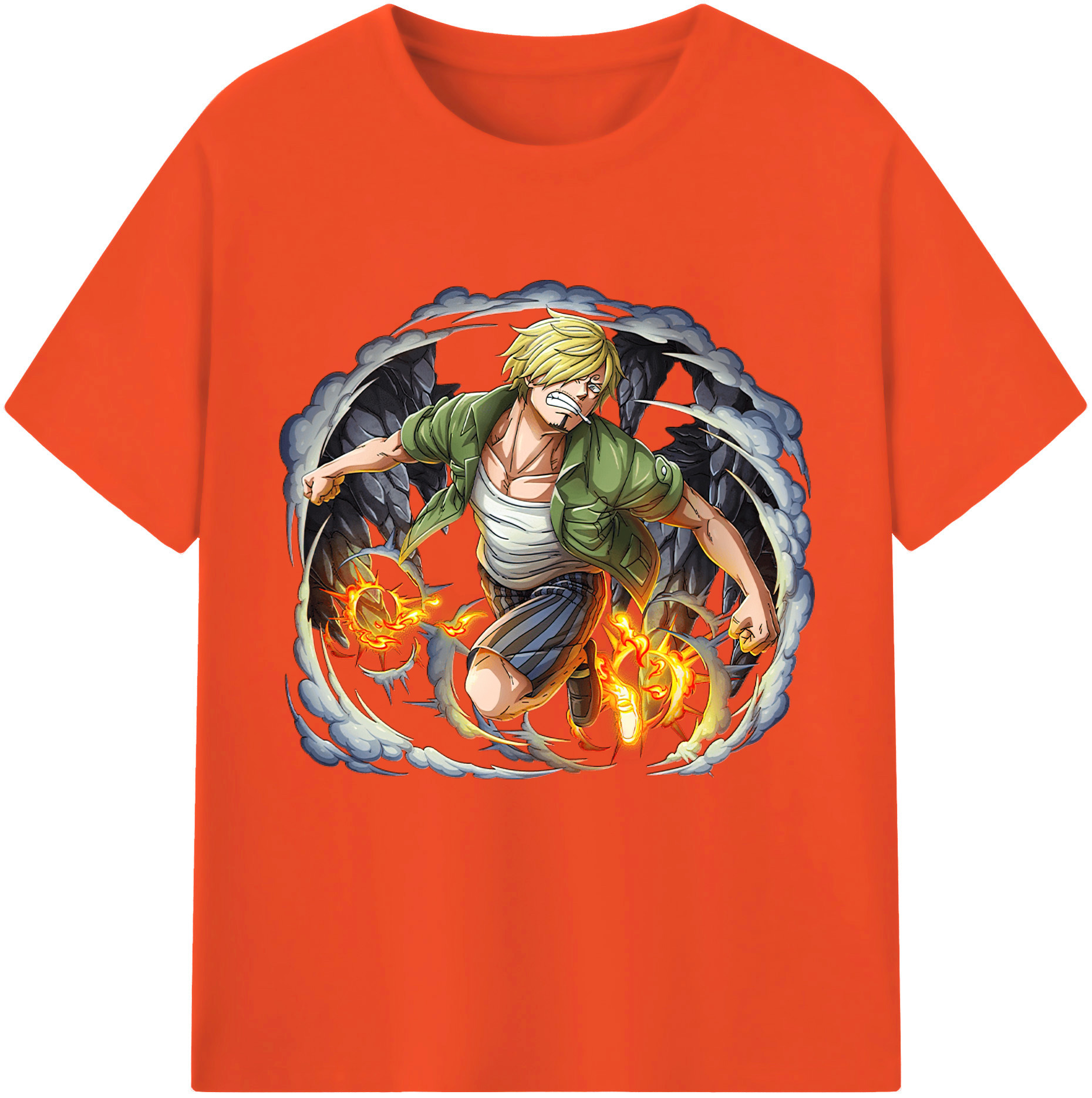 ワンピース サンジ ONE PIECE Sanji 綿100％半袖Tシャツ（フロントプリント）