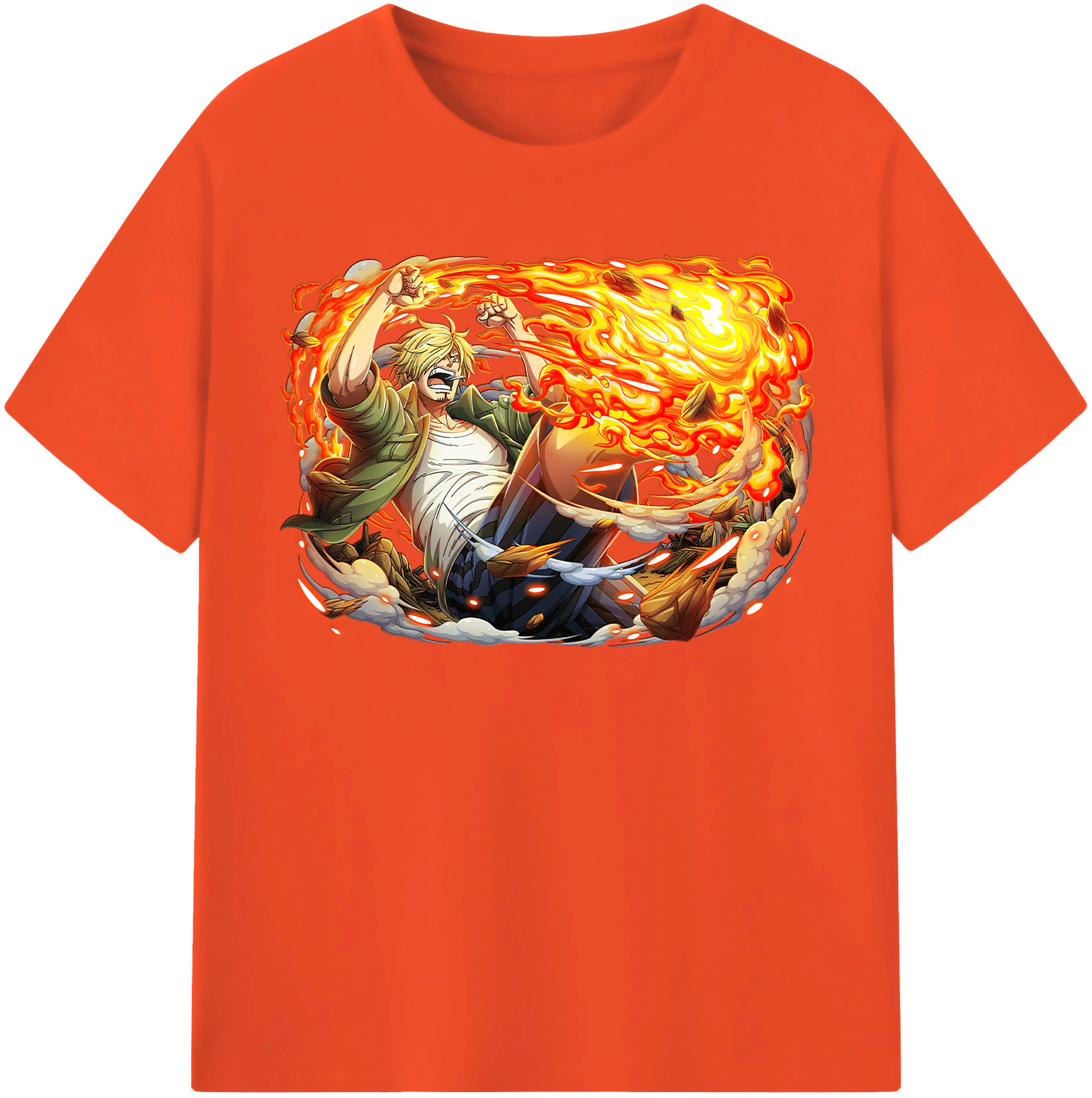 ワンピース サンジ ONE PIECE Sanji 綿100％半袖Tシャツ（フロントプリント）