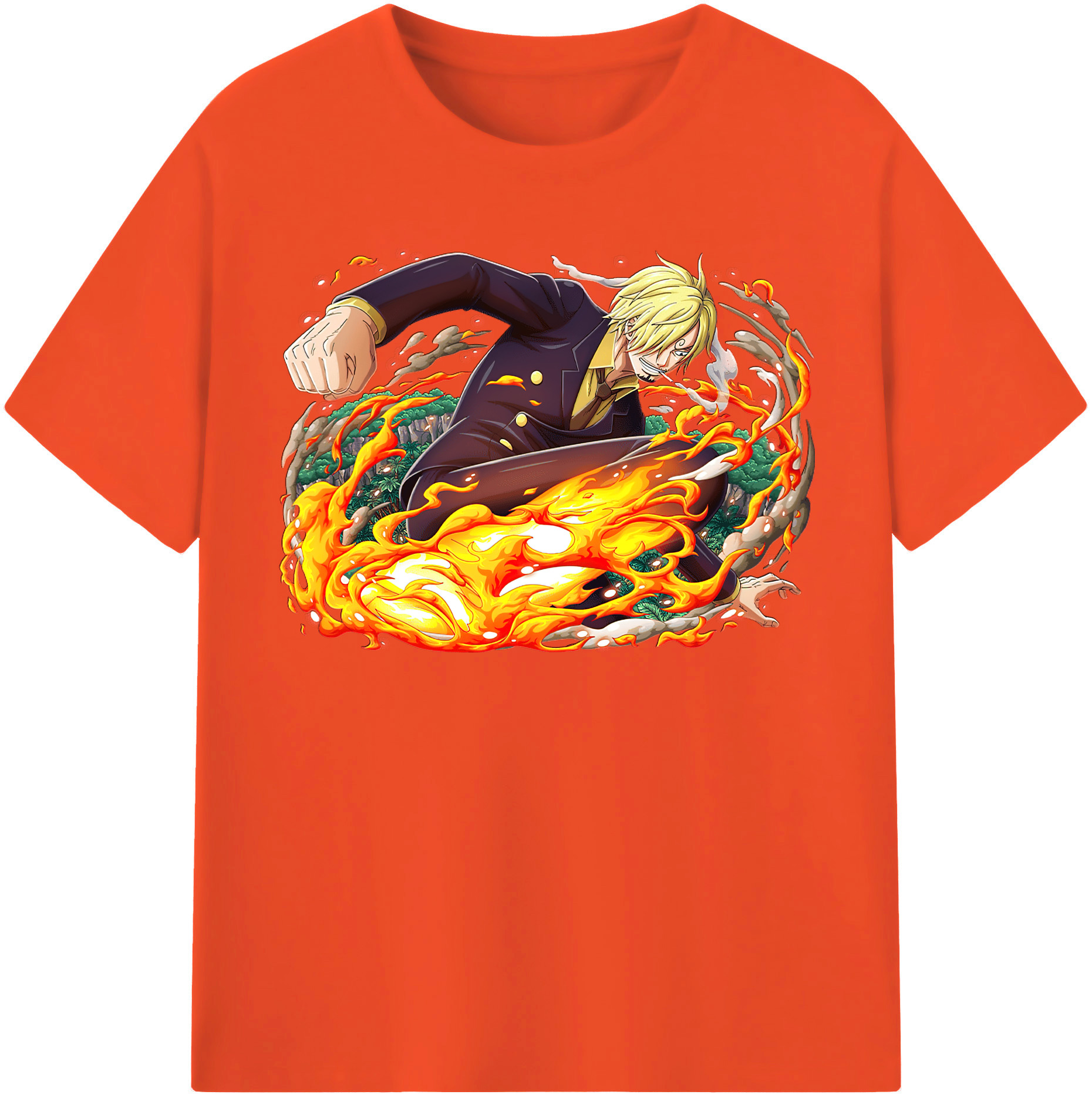 ワンピース サンジ ONE PIECE Sanji 綿100％半袖Tシャツ（フロントプリント）