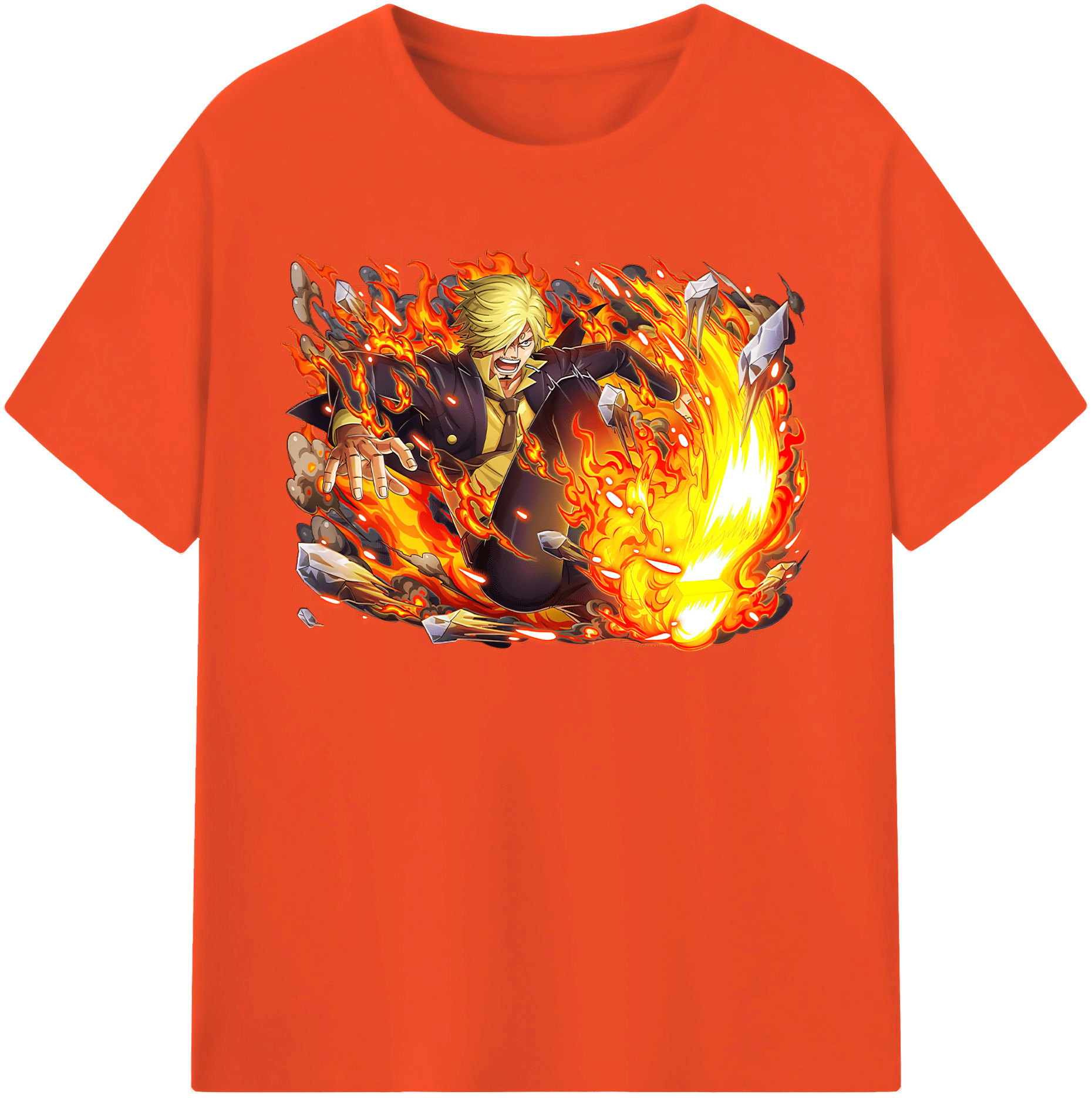 ワンピース サンジ ONE PIECE Sanji 綿100％半袖Tシャツ（フロントプリント）