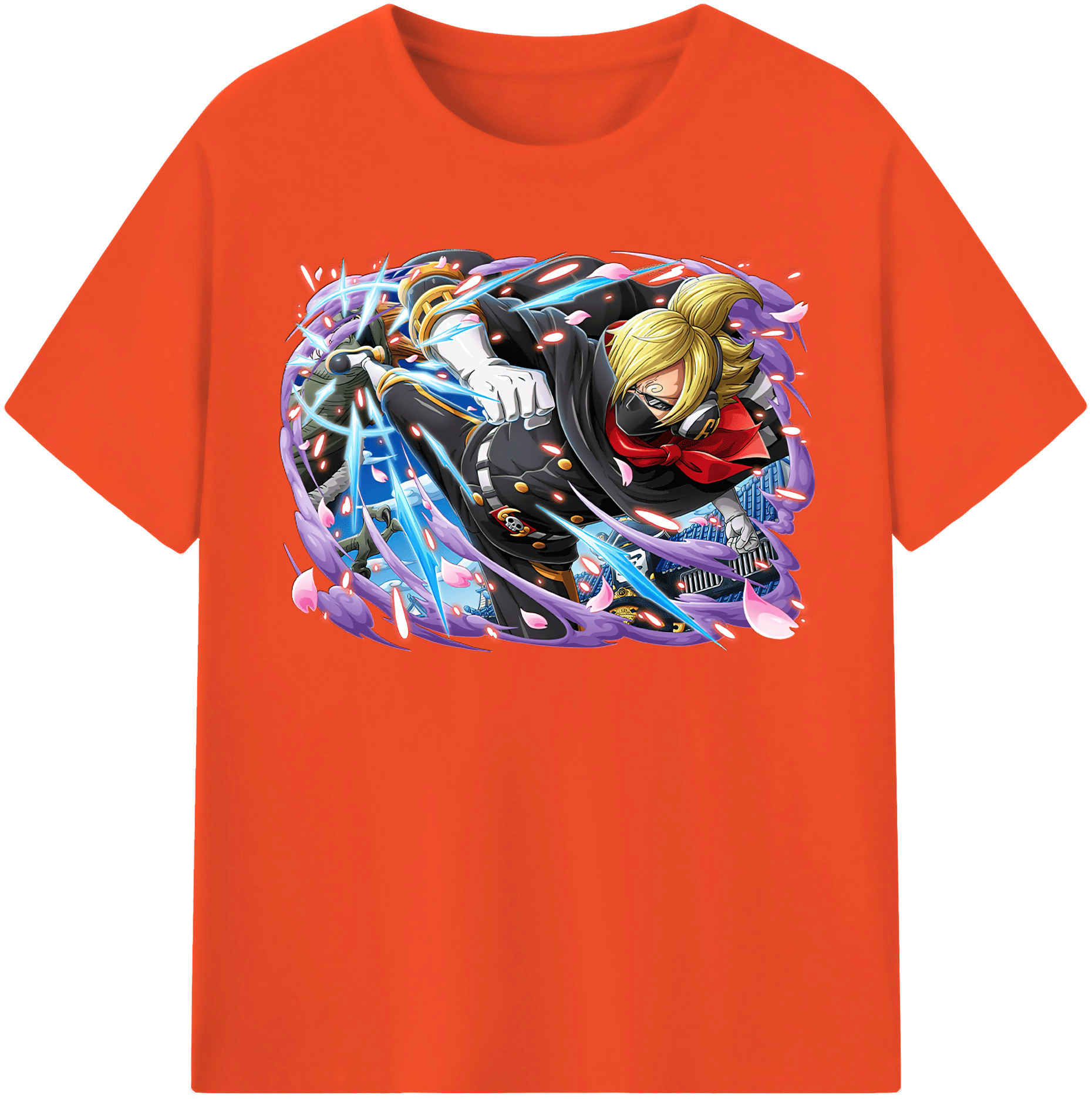ワンピース サンジ ONE PIECE Sanji 綿100％半袖Tシャツ（フロントプリント）