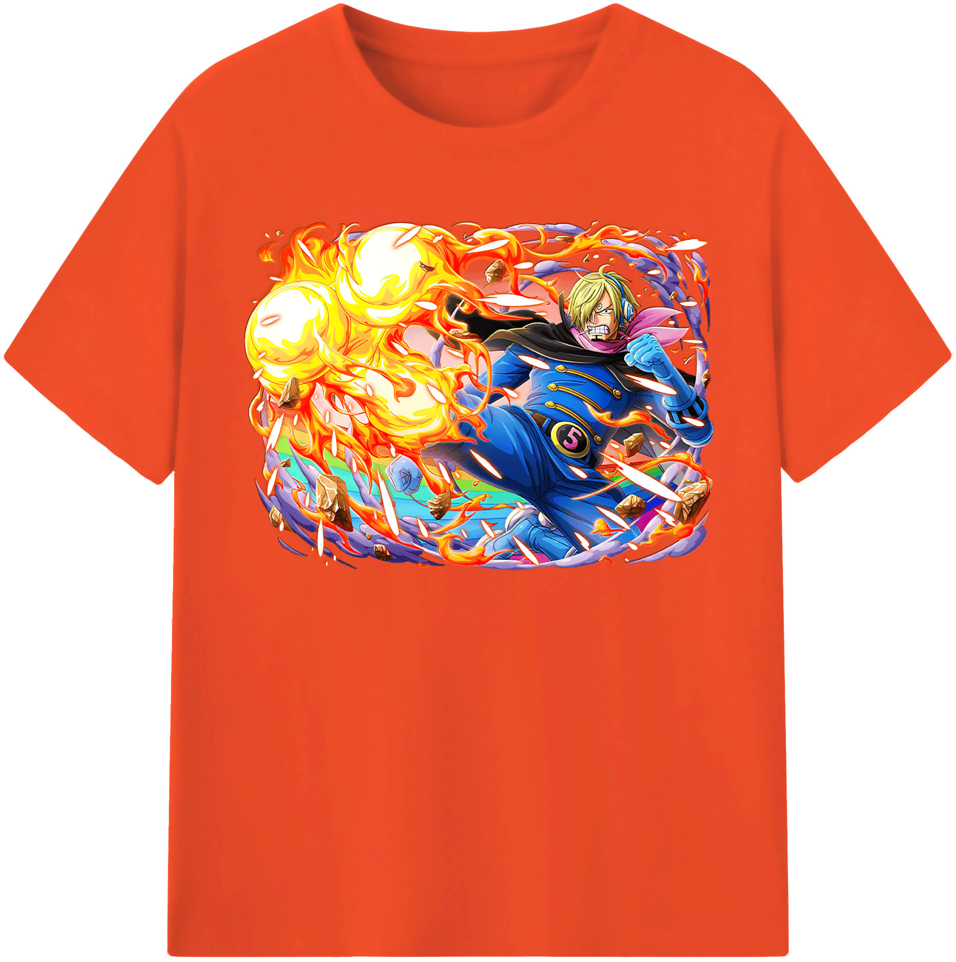 ワンピース サンジ ONE PIECE Sanji 綿100％半袖Tシャツ（フロントプリント）