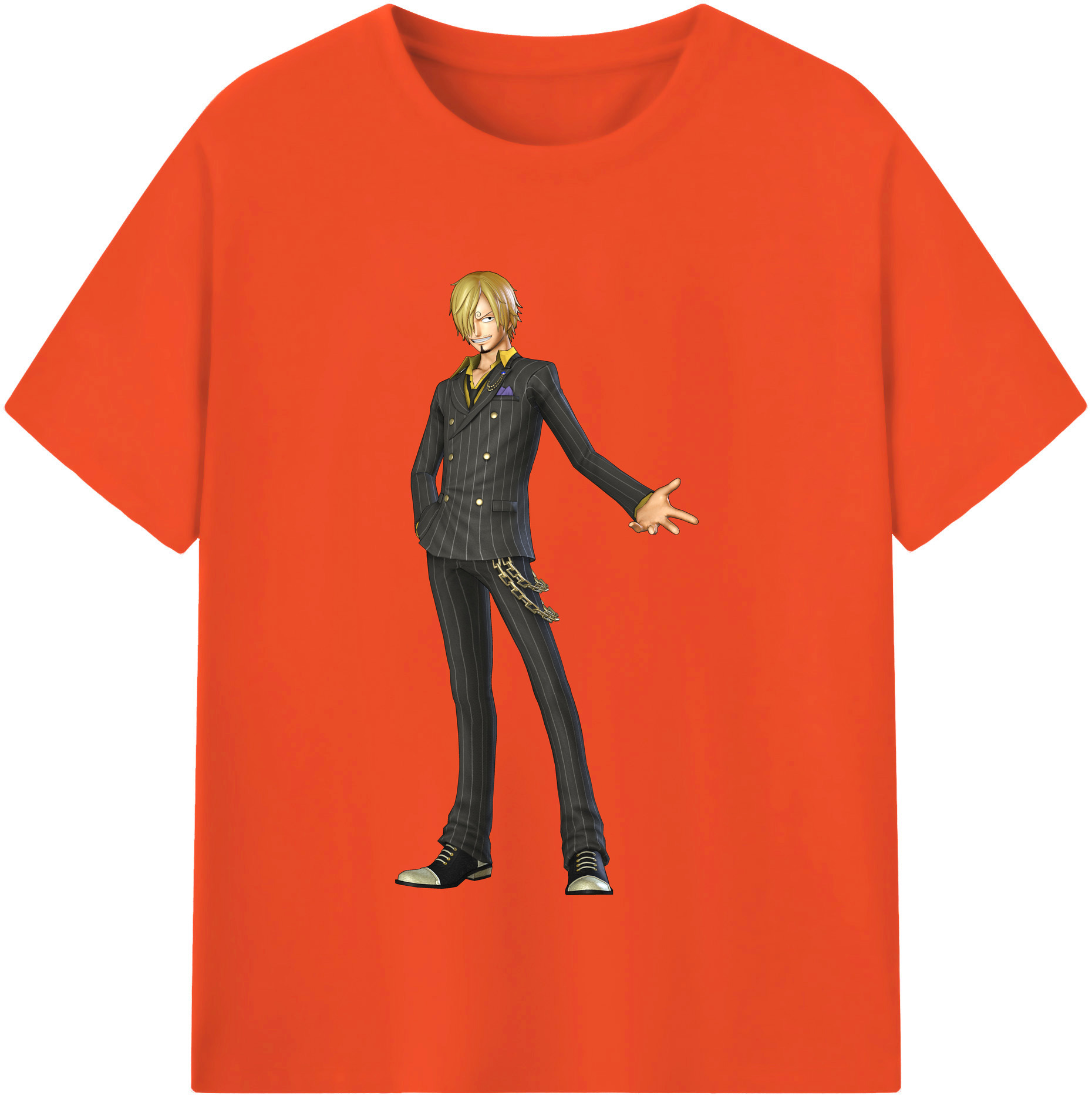ワンピース サンジ ONE PIECE Sanji 綿100％半袖Tシャツ（フロントプリント）