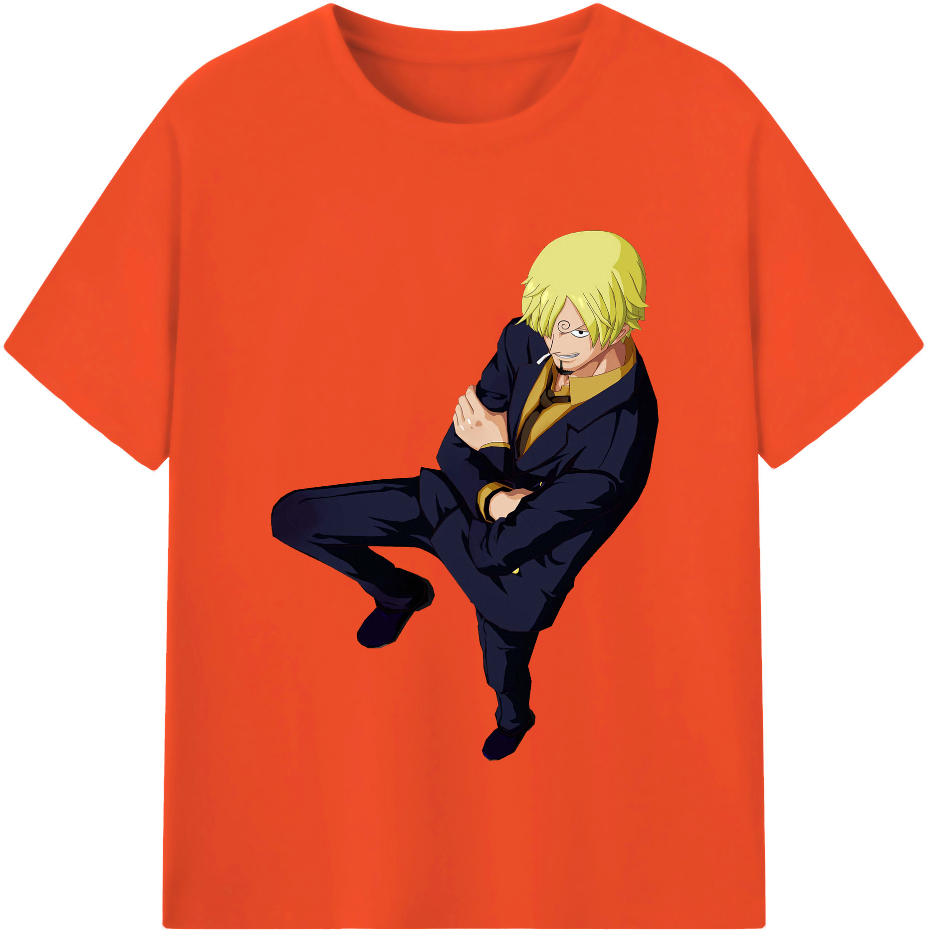 ワンピース サンジ ONE PIECE Sanji 綿100％半袖Tシャツ（フロントプリント）