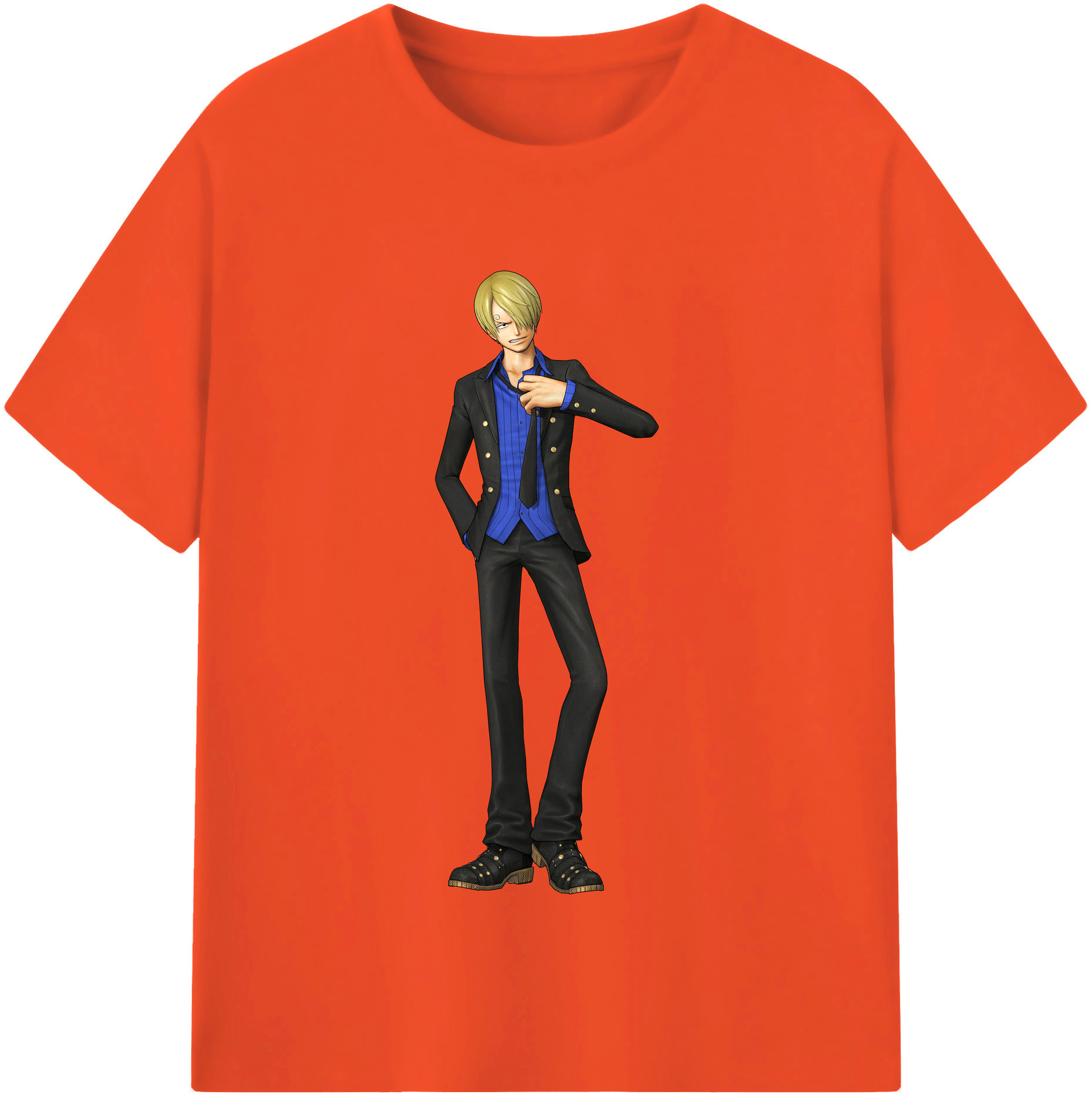 ワンピース サンジ ONE PIECE Sanji 綿100％半袖Tシャツ（フロントプリント）