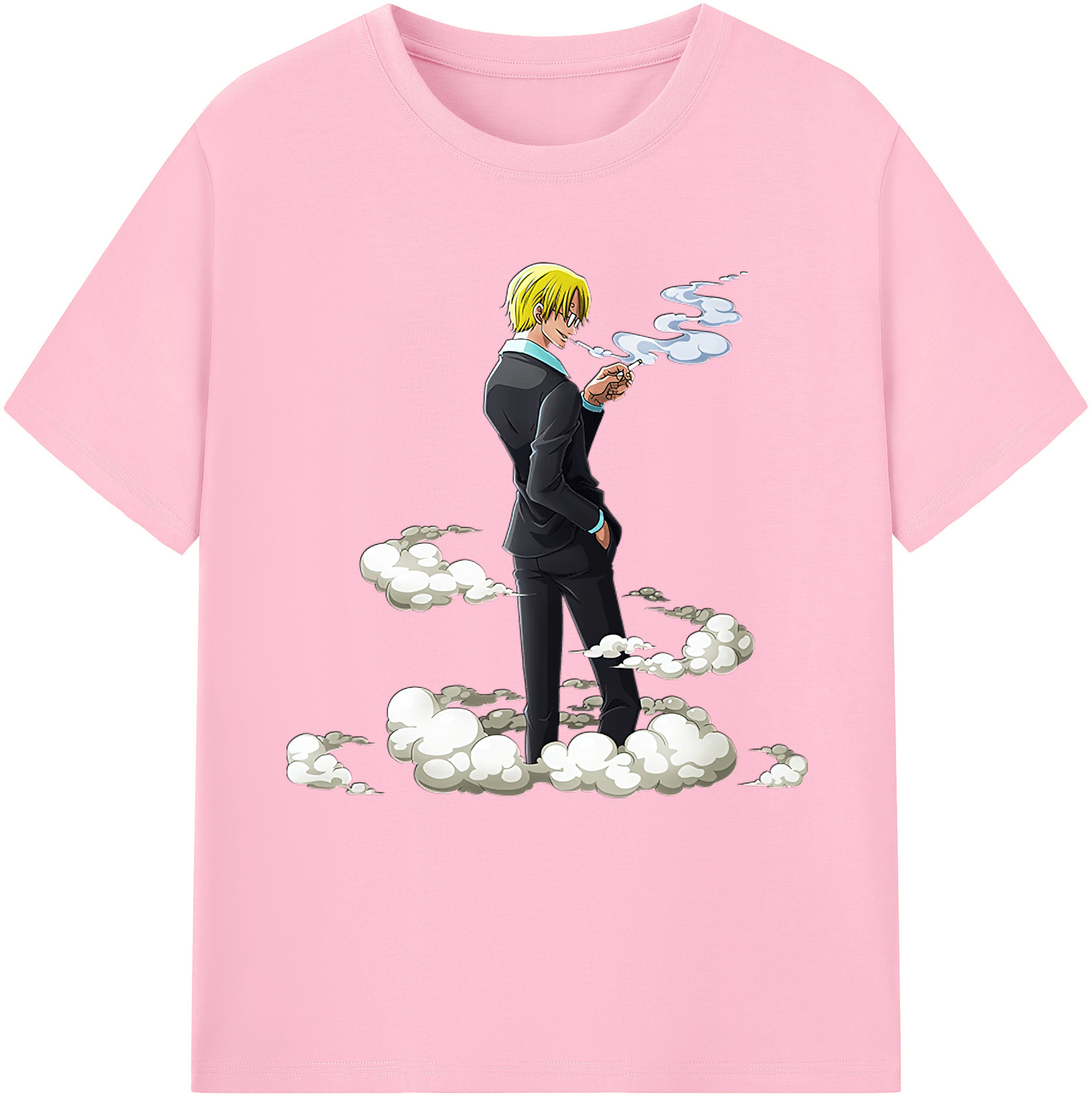 （画像用） ワンピース サンジ ONE PIECE Sanji 綿100％半袖Tシャツ（フロントプリント）