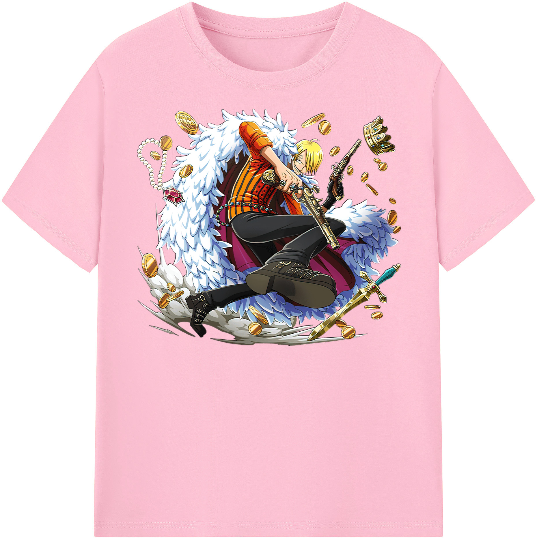 ワンピース サンジ ONE PIECE Sanji 綿100％半袖Tシャツ（フロントプリント）