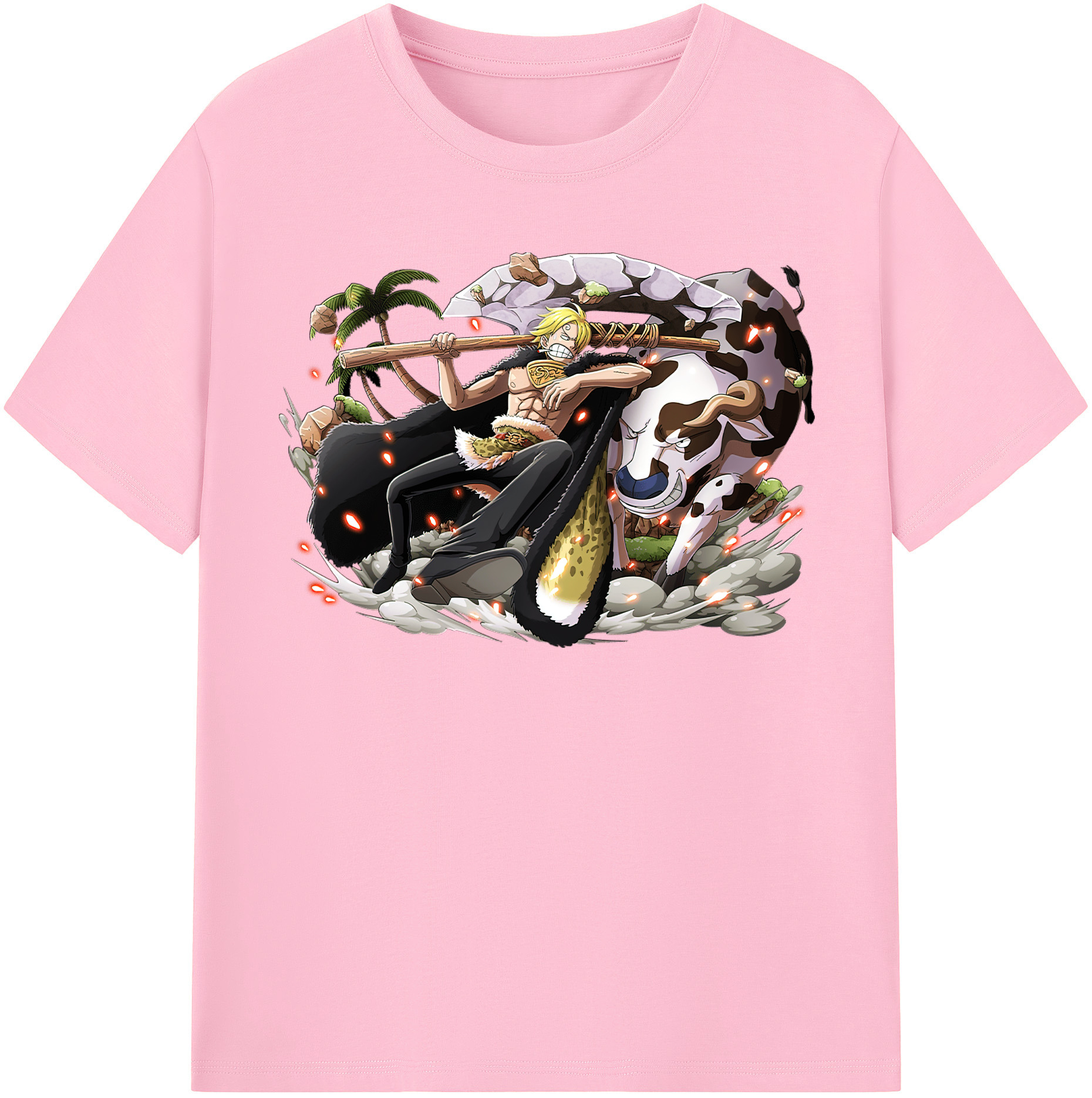 ワンピース サンジ ONE PIECE Sanji 綿100％半袖Tシャツ（フロントプリント）